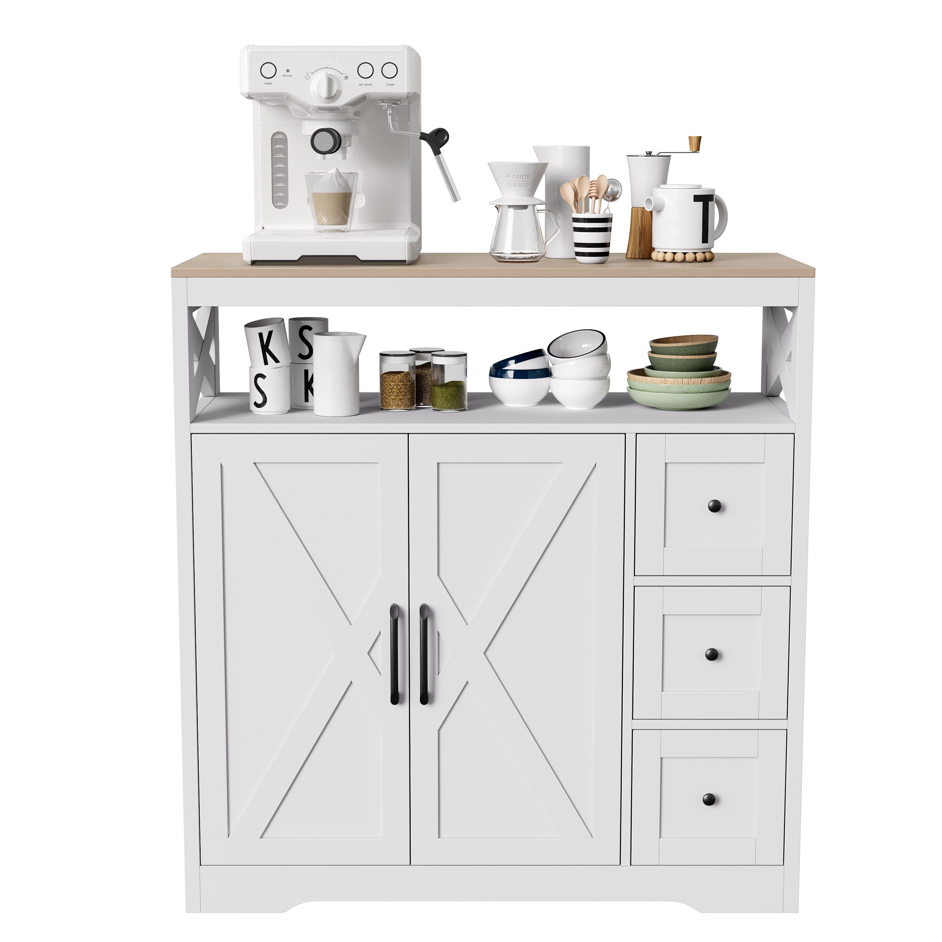 FUROKOY Sideboard Küchenschrank Aufbewahrungsschrank Kommode, Küchenschrank günstig online kaufen