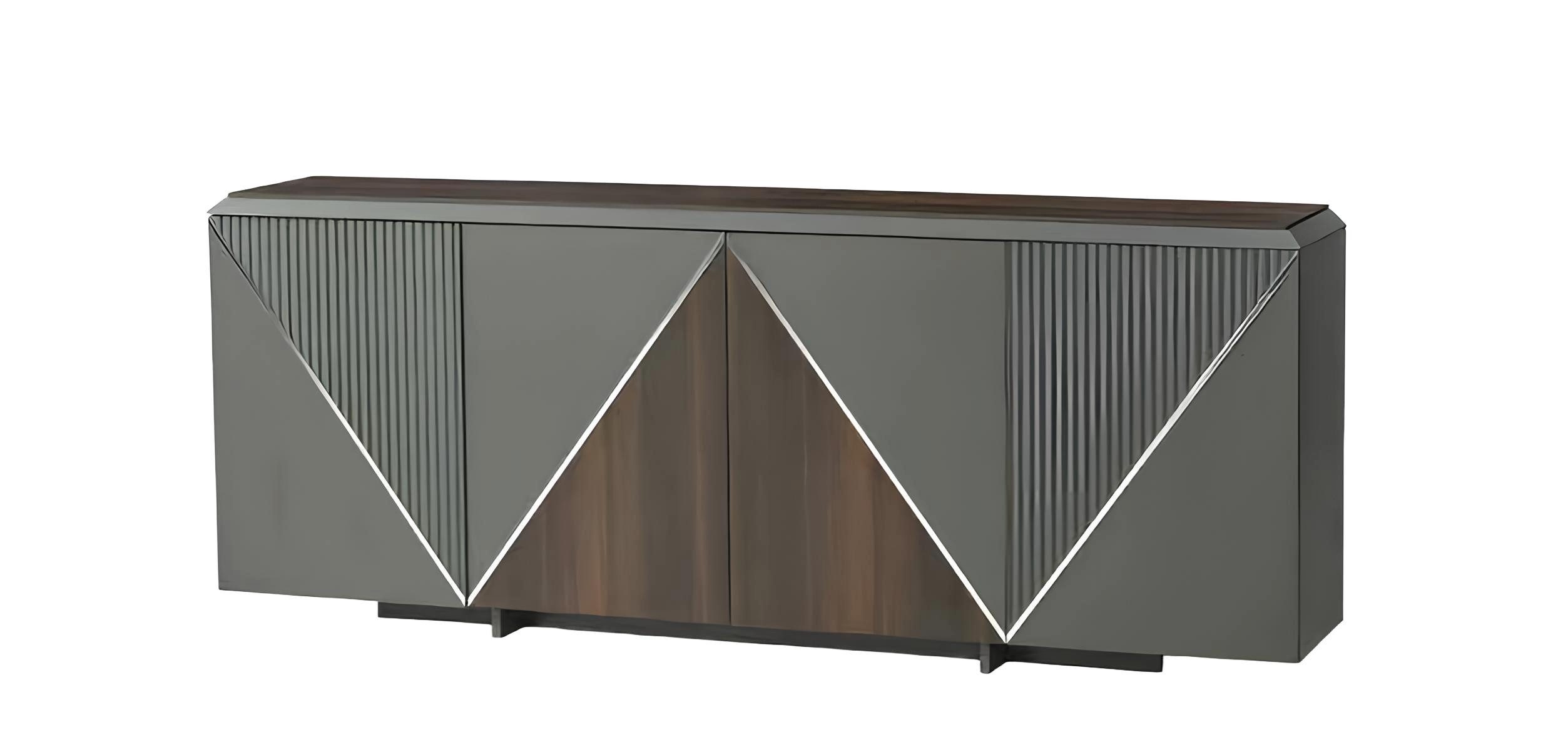 JVmoebel Sideboard Dreieckiger Schrank in Grau mit mattem Muster für das Arbeitszimmer (1 St., Sideboard), Made in Europa