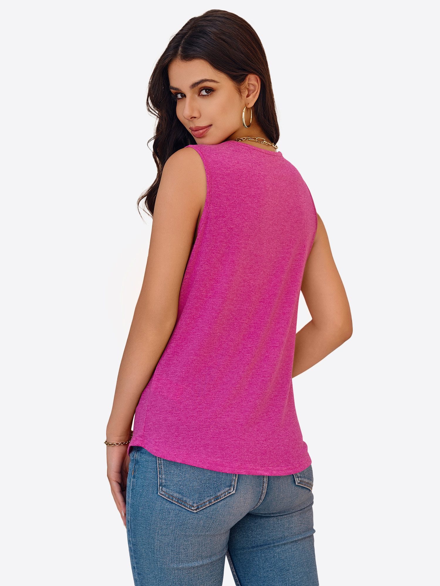 Imily Bela Tanktop Damen Lässige Hemden (Packung, 1-tlg., 1per-Pack) V-Ausschnitt