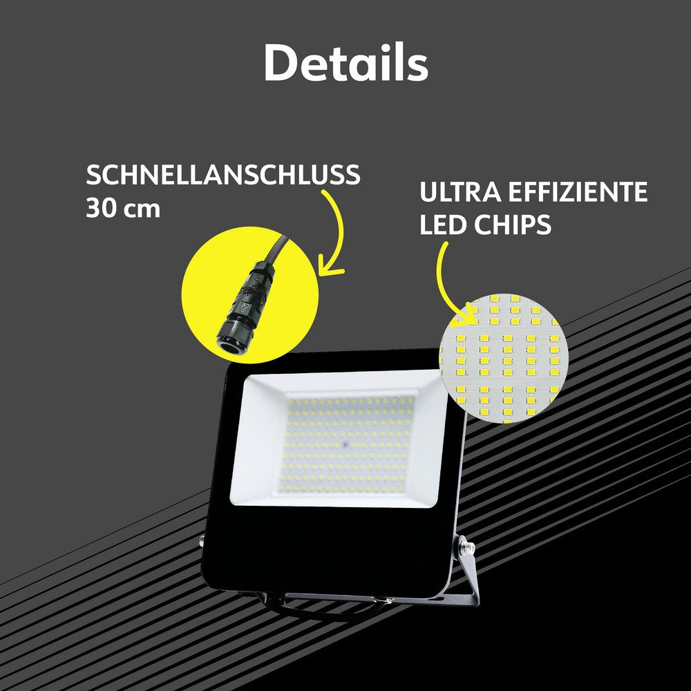 MÜLLER LICHT LED Flutlichtstrahler Müller-Licht Chicago 21600066 LED-Außenstrahler 100 W Leuchtfarben: N