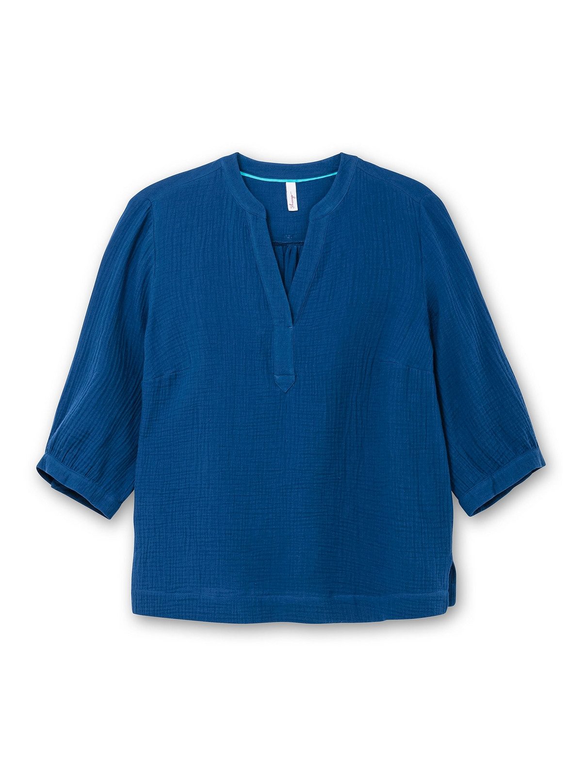 Sheego Tunika Große Größen mit 3/4-Arm und V-Schlitz, aus Musselin