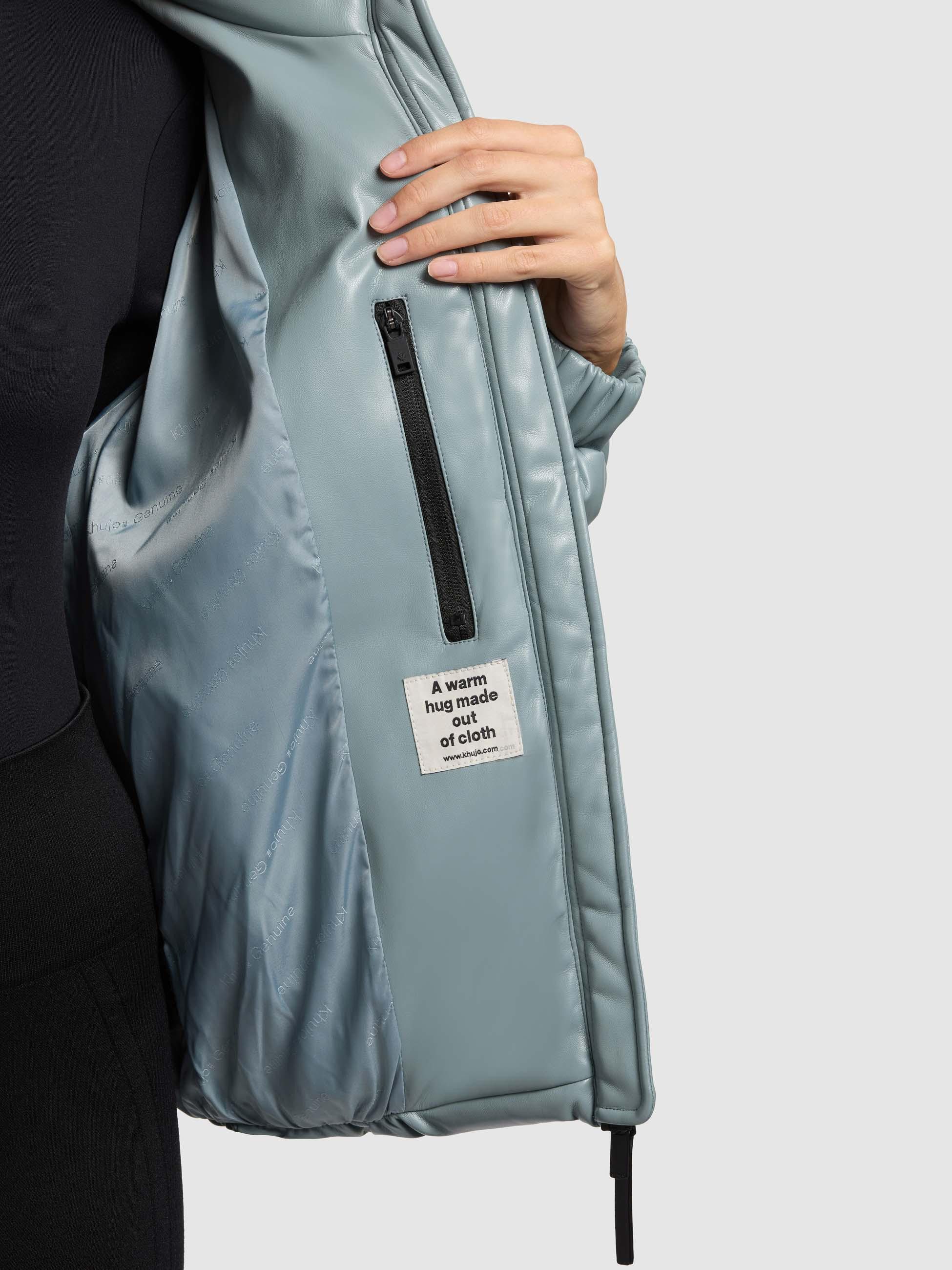khujo Steppjacke Khalia Gesteppte Damen Winterjacke in Lederoptik
