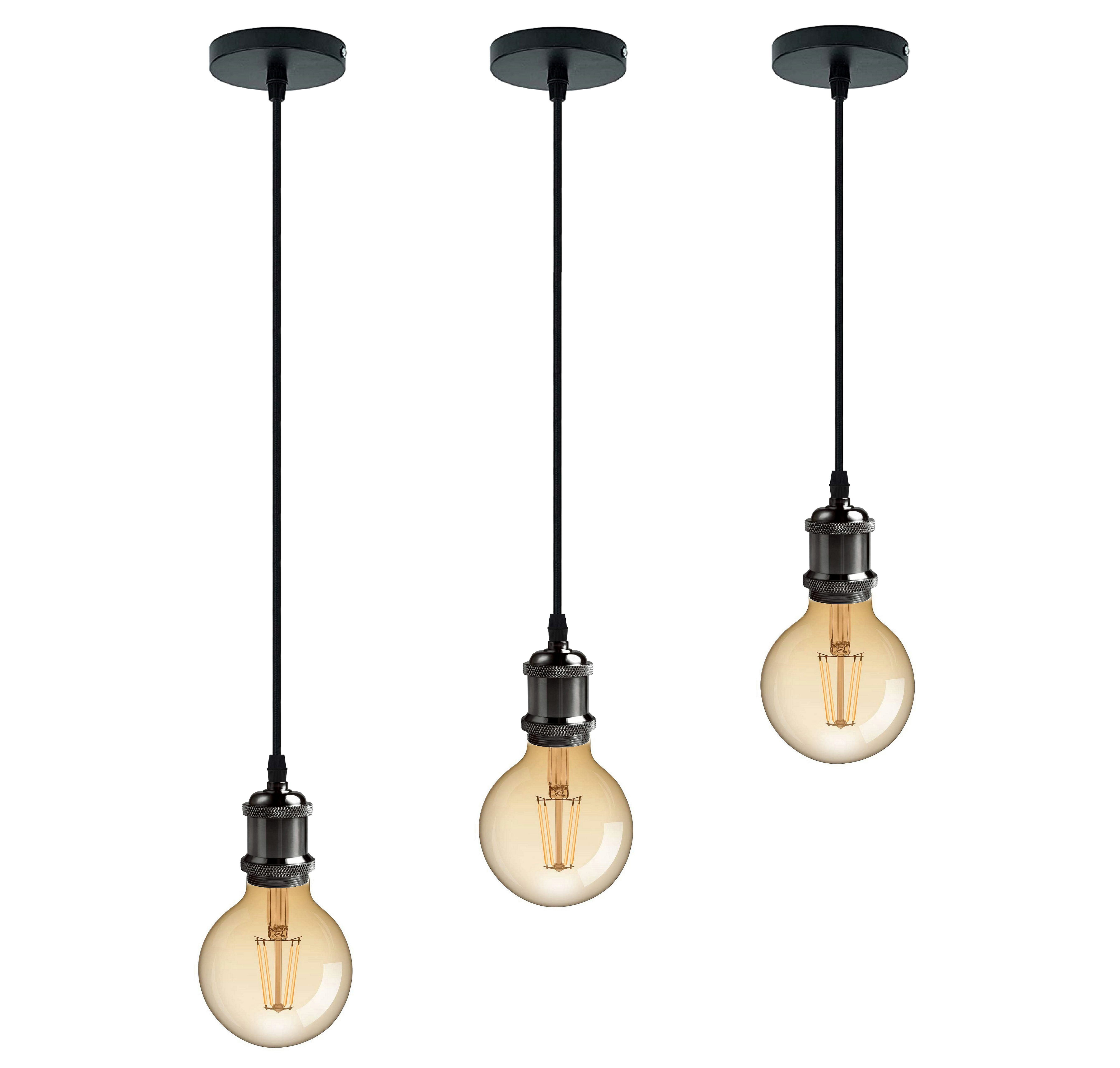 TRANGO LED Pendelleuchte, 9000BL LED Retro Pendelleuchte in Schwarz inkl. 1 günstig online kaufen