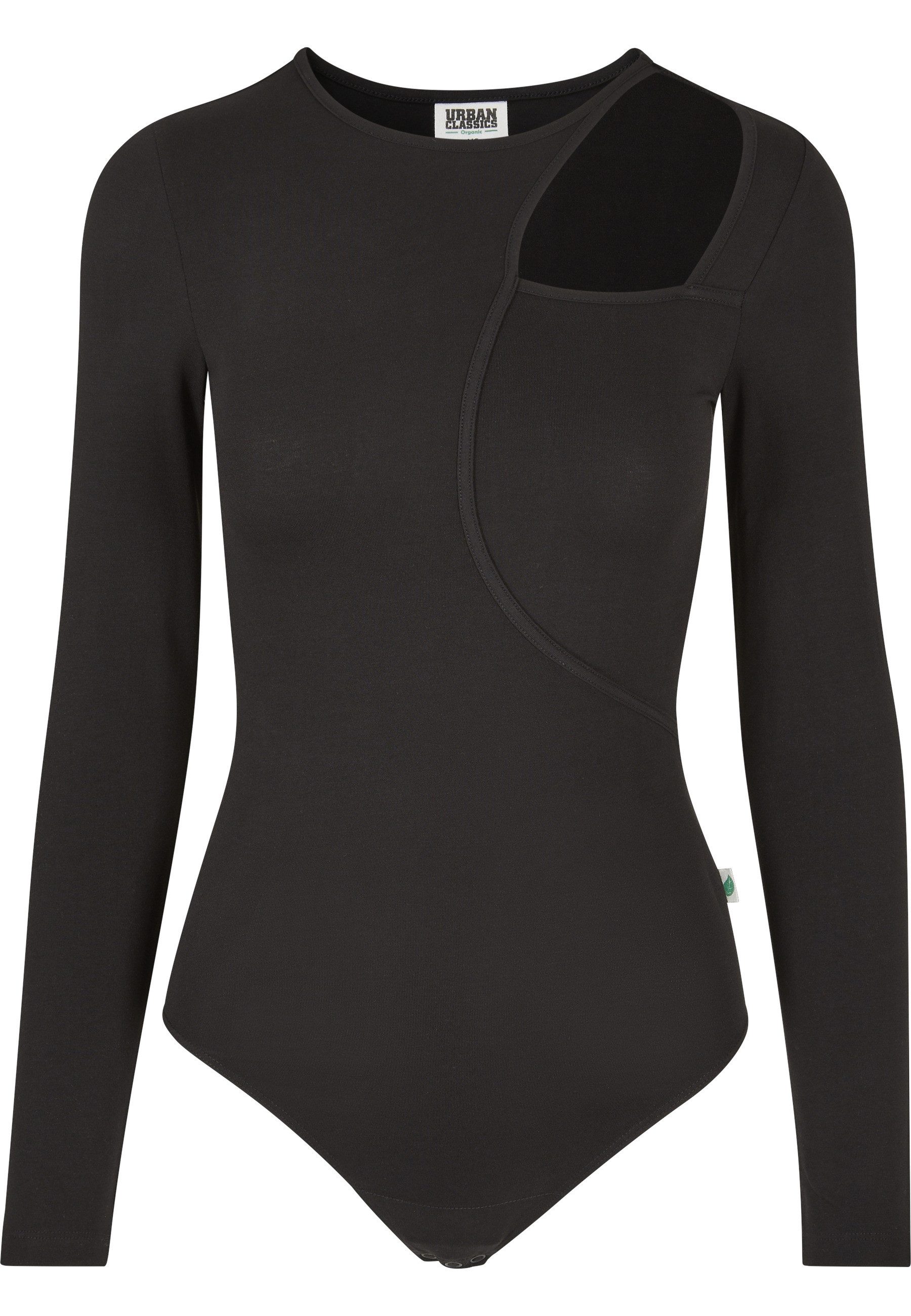 URBAN CLASSICS Kurzarmshirt Urban Classics Damen Ladies Organic Cut Out Longsleeve Body (1-tlg)