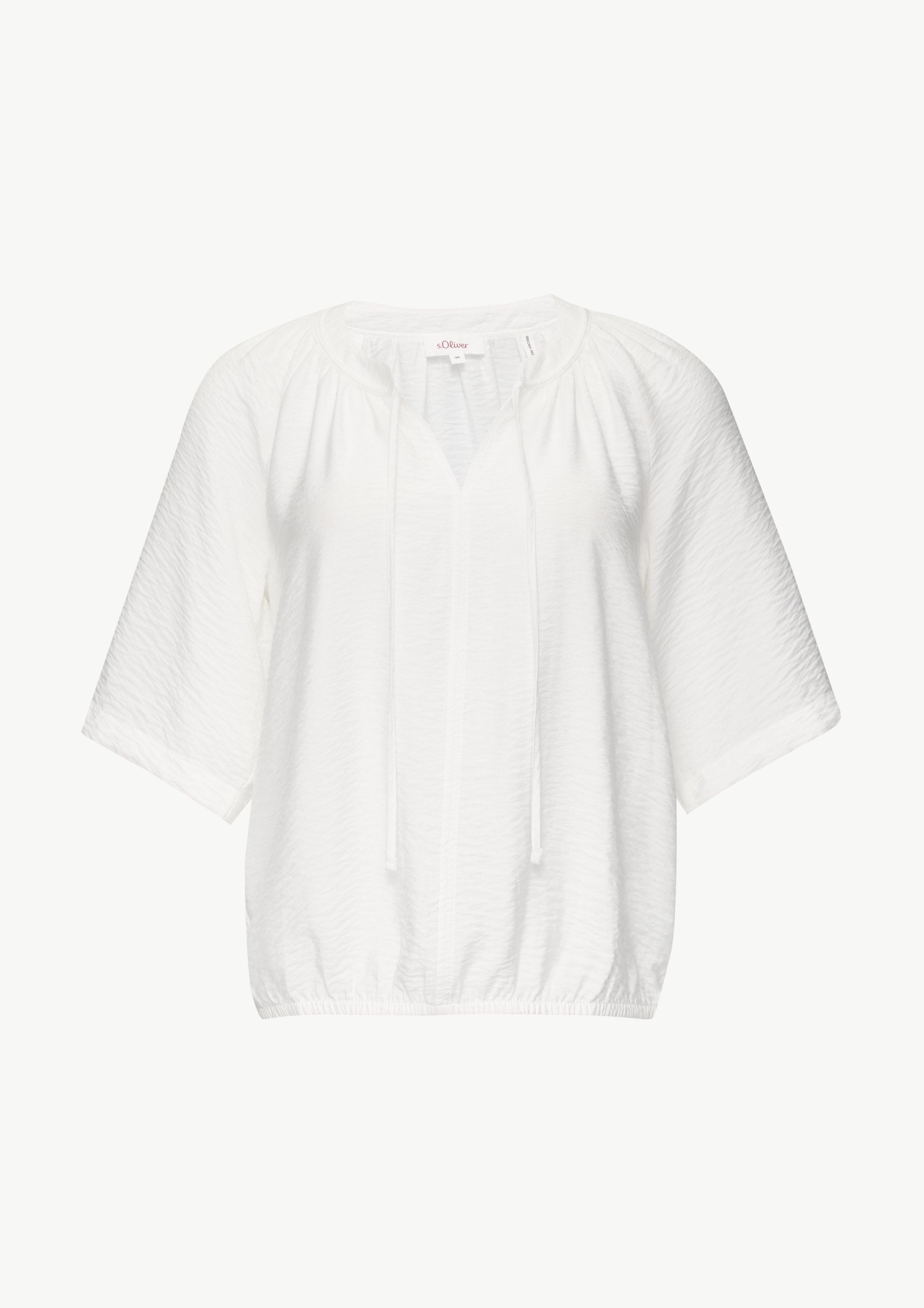 s.Oliver Kurzarmbluse Strukturierte Bluse im O-Shape günstig online kaufen