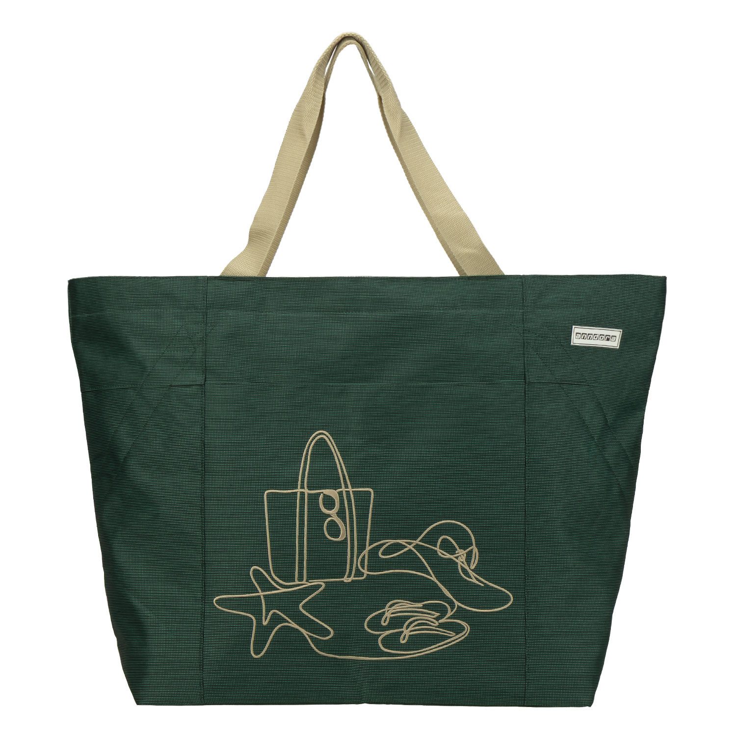 anndora XL-Strandtasche Schultertasche Freizeittasche 40 Liter, Geräumig – Stabil – Mit Reißverschluss – Innen- & Außenfach – Bild 2 von 5