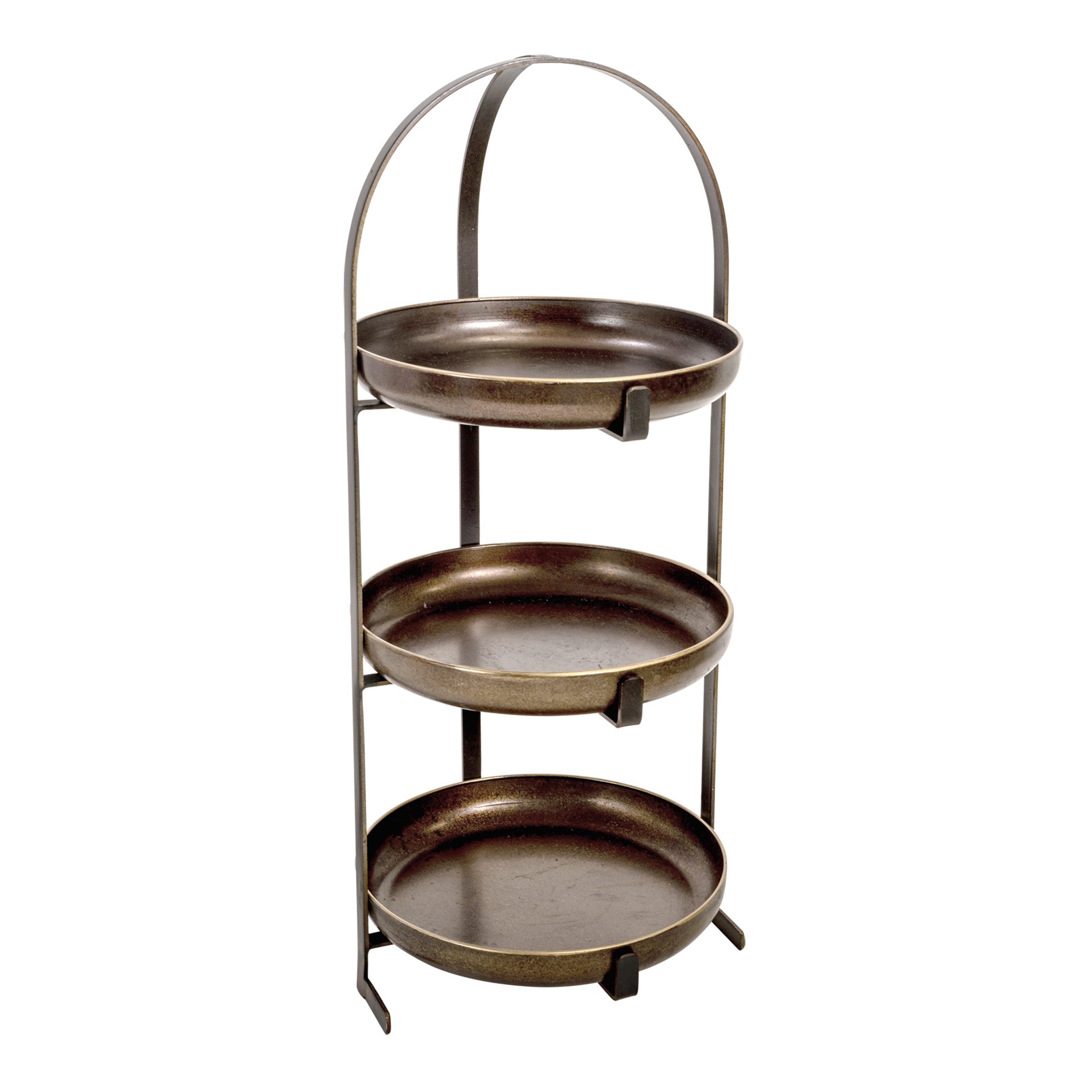 Metall Etagere cm 3-lagig Living Lesli Dekoetagere bronze 75,5 Pralinenständer