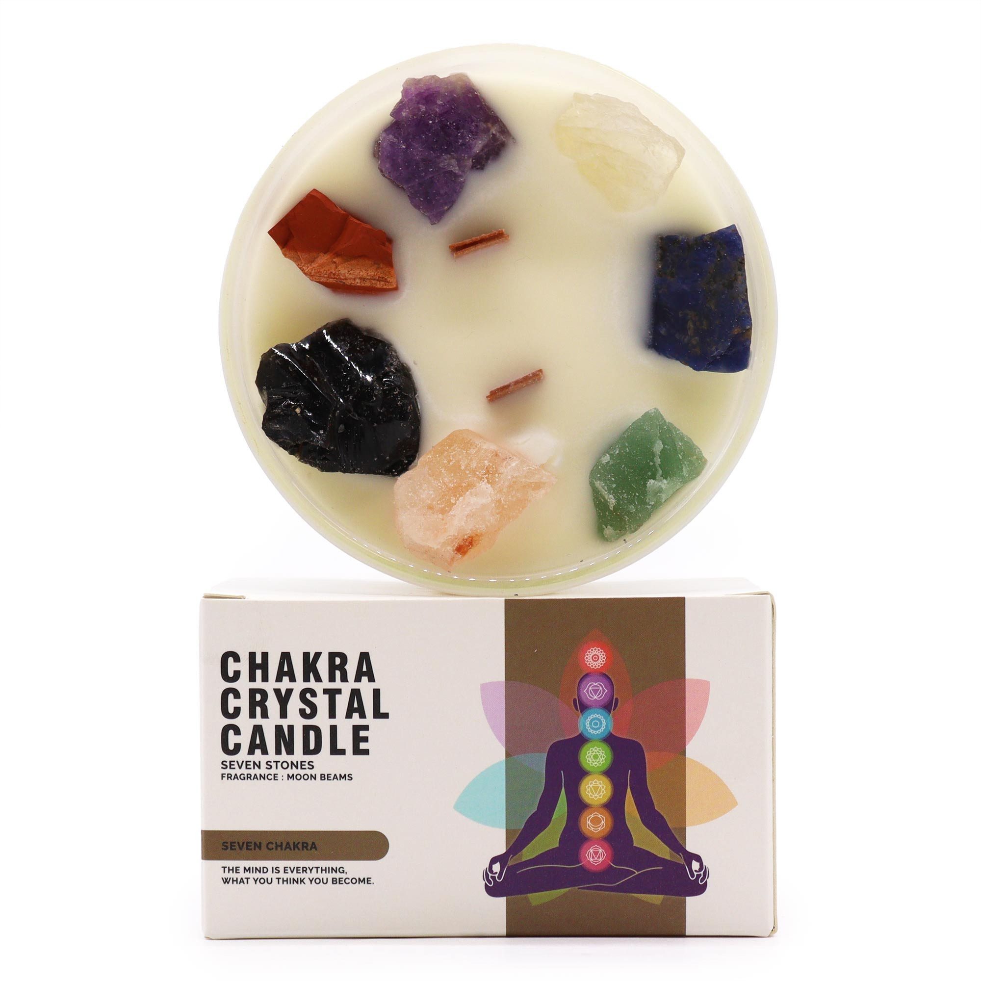Bali-Homedecor Kerzenständer Große Chakra-Kristallkerze – Sieben günstig online kaufen