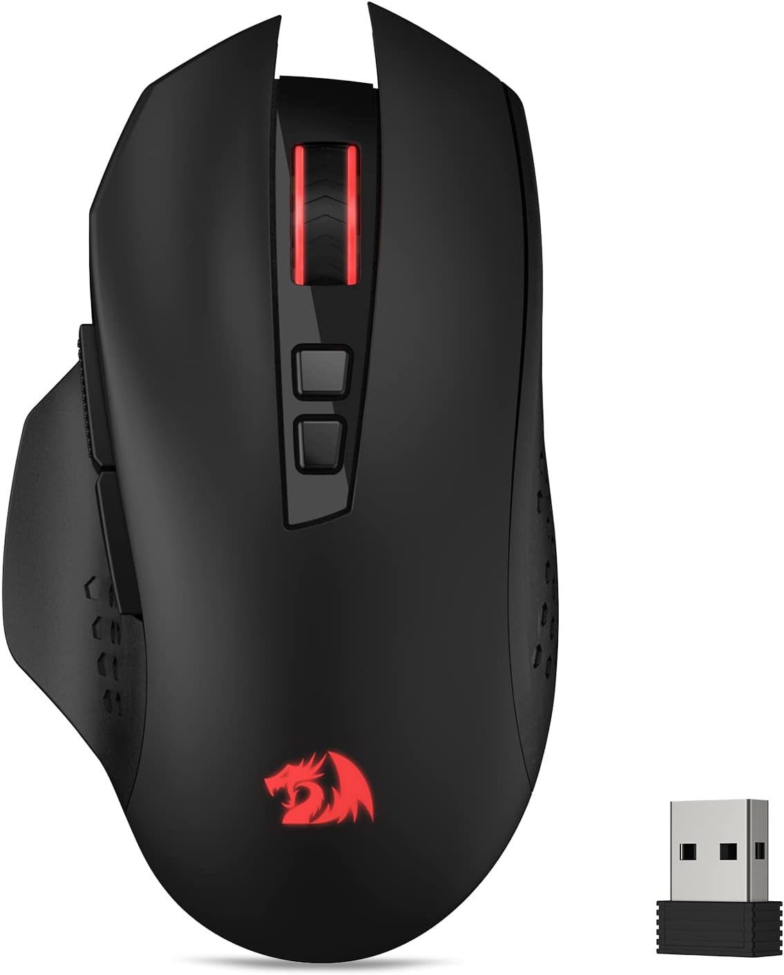 Redragon M656 Kabellose Maus 2.4GHz, 4000 DPI (5 DPI-Stufen), 7 Makrotasten Gaming-Maus (2,4 GHz Drahtlos (via Nano-Empfänger)