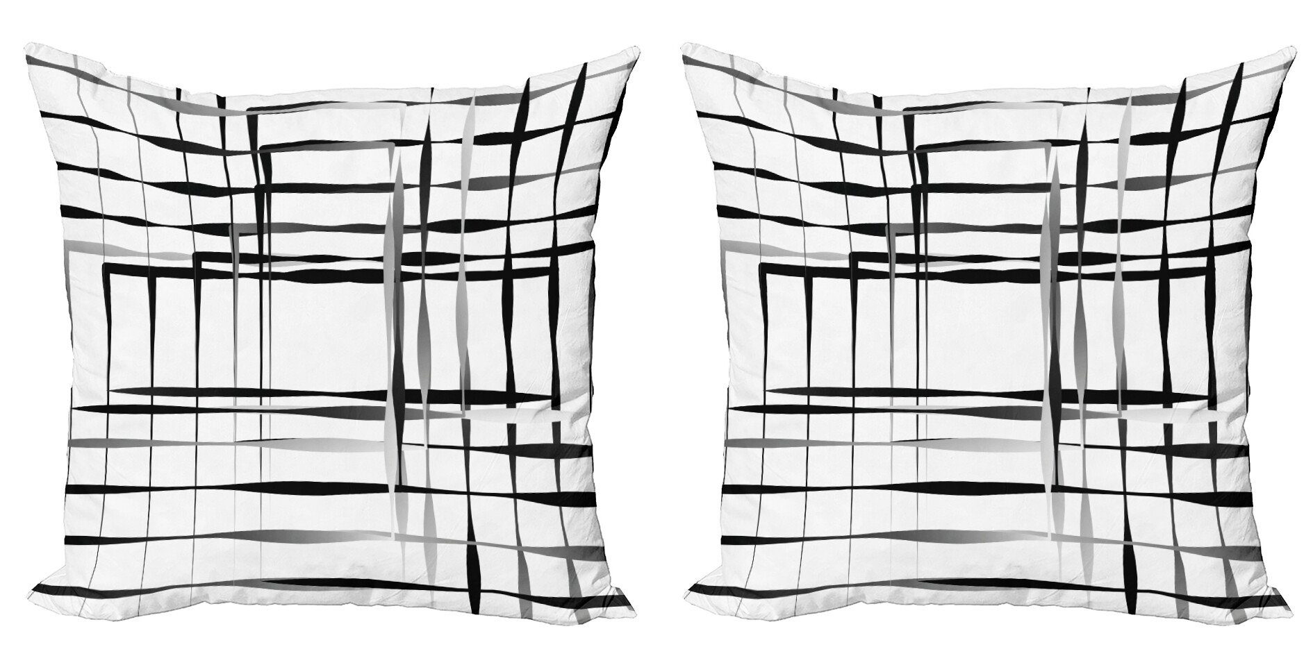 Kunst Doppelseitiger (2 Stück), Kunst Accent Moderne Abakuhaus Modern Geometrische Kissenbezüge Abstrakte Digitaldruck,