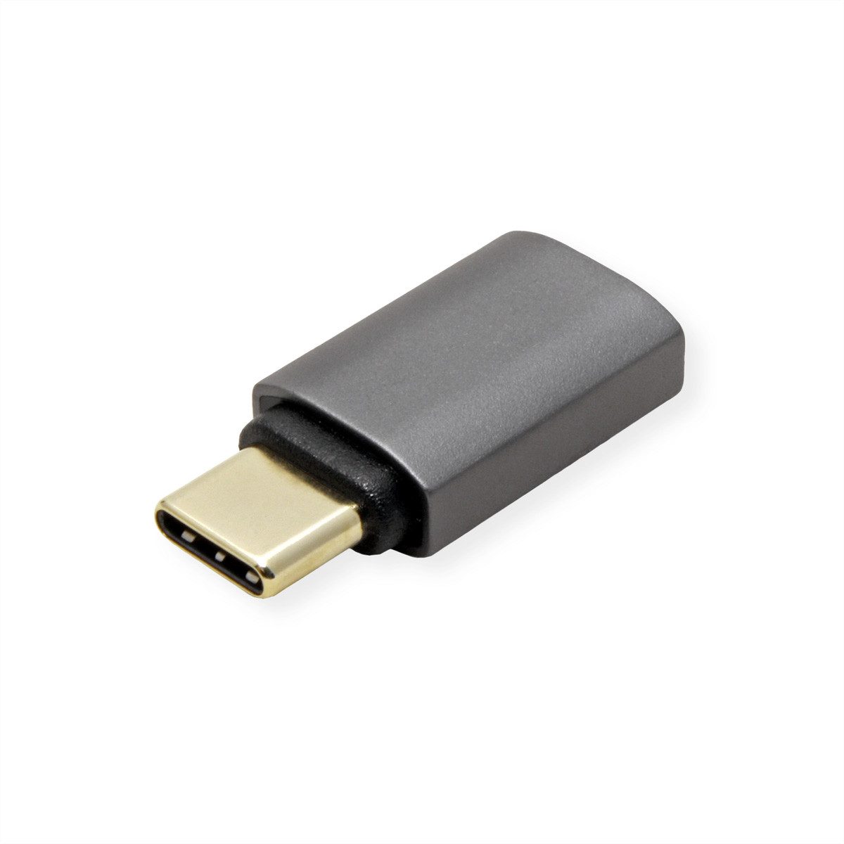ROLINE USB4 Gen 3x2 Adapter Typ C ST/BU Computer-Adapter USB Typ C (USB-C) Männlich (Stecker) zu USB Typ C (USB-C) Weiblich (Buchse), Aluminium, gerade