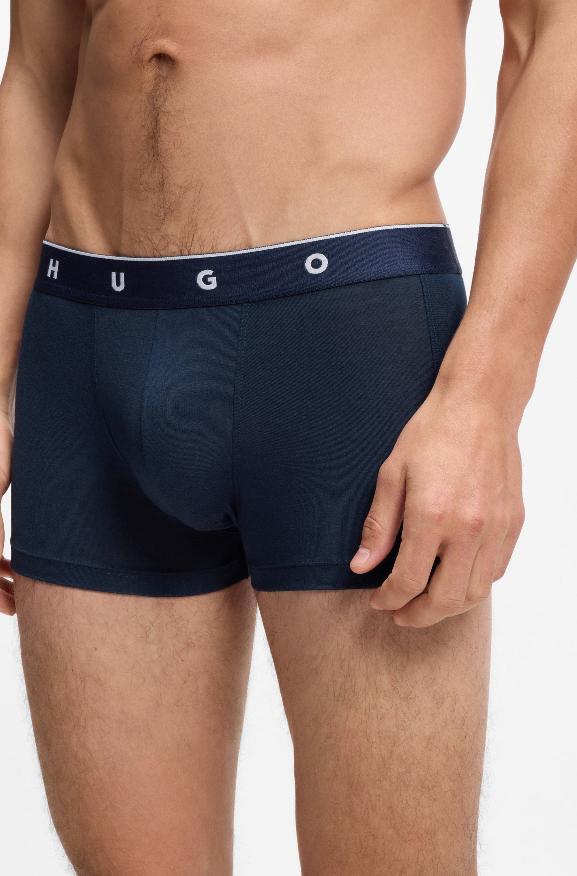 HUGO Trunk TRIPLET TITAN (3-St) aus Jacquard mit außenliegendem Bund