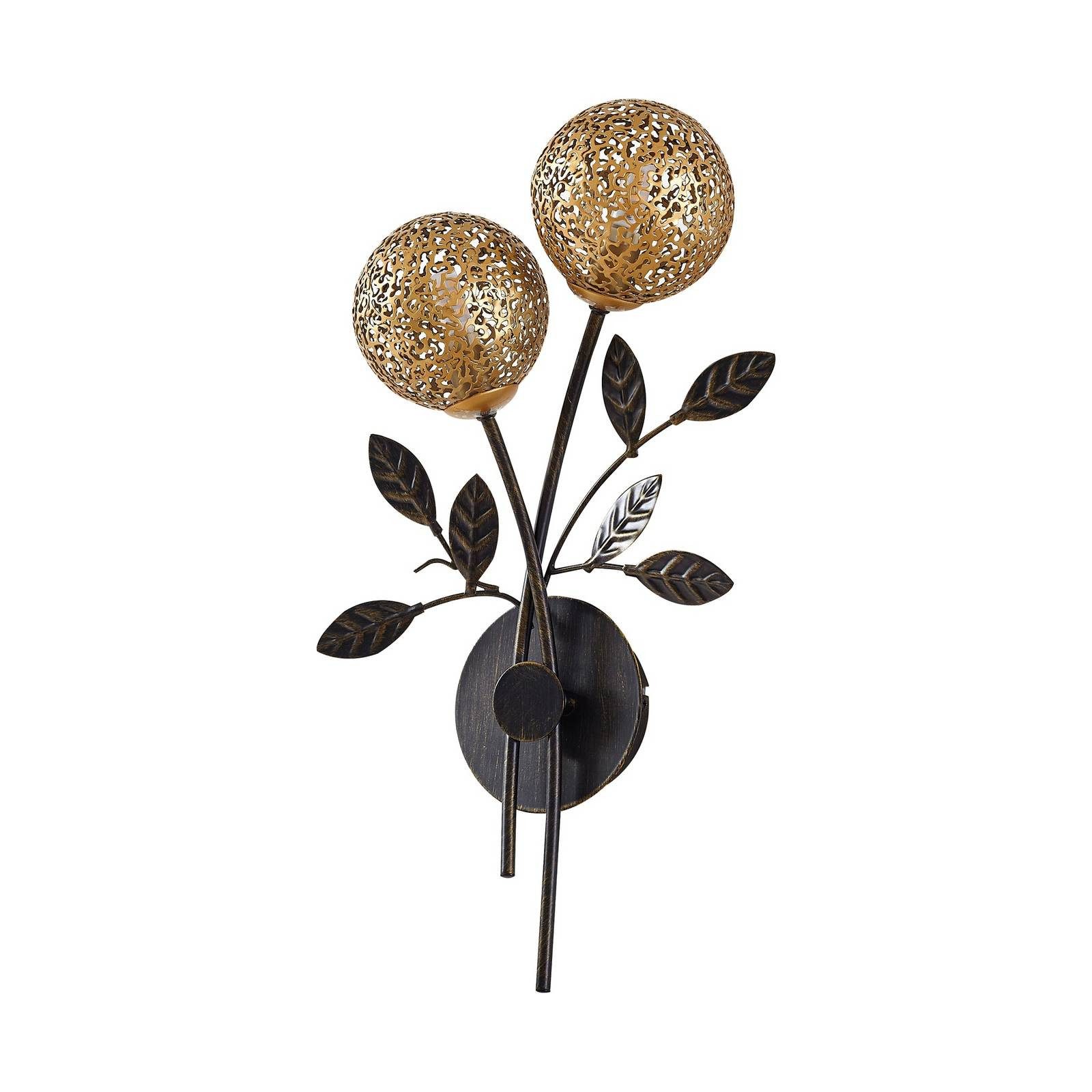 Lucande Wandleuchte Evory, Metall, Schwarz IP20, 2 x 40 W