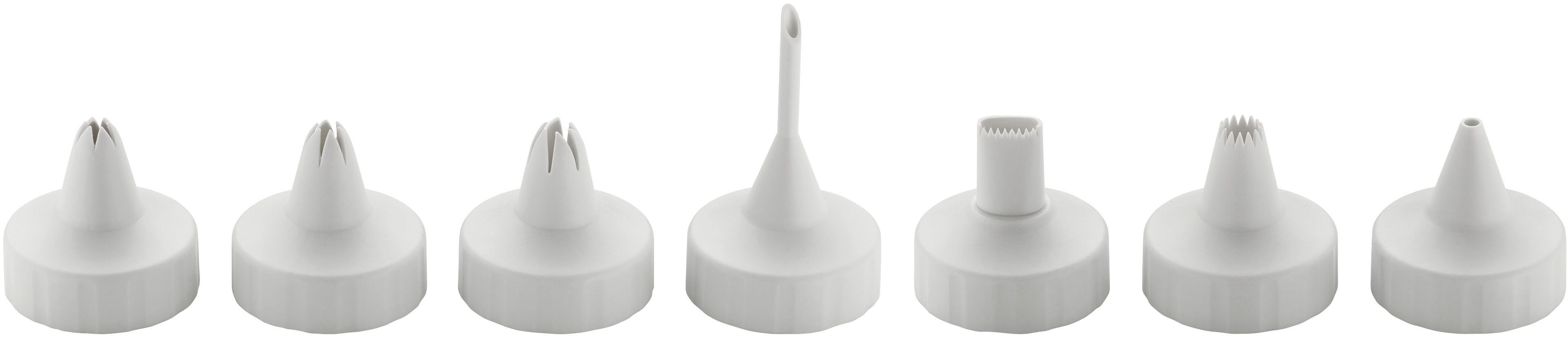 Kaiser Backformen Gebäckpresse Inspiration, (Set, 8-tlg), Garnierspritze, transparenter Behälter, 7 Spritztüllen