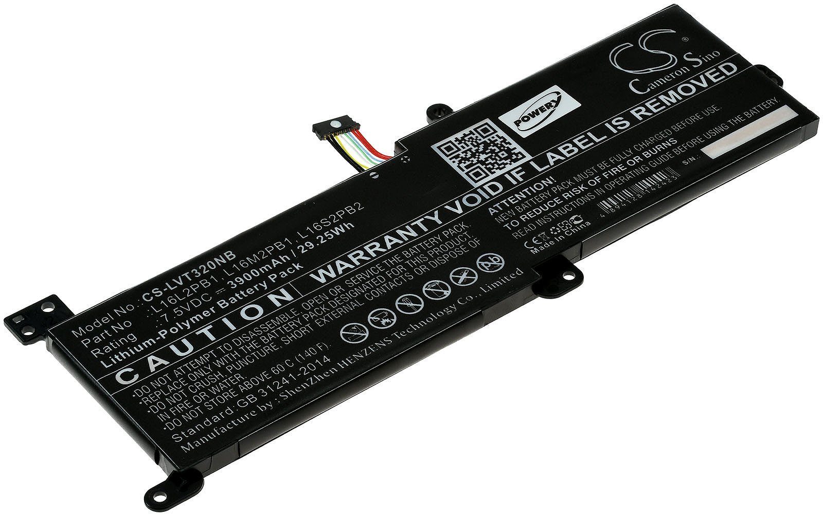 Powery Akku für Lenovo Typ L16L2PB2 Laptop-Akku 3900 mAh (7.5 V)