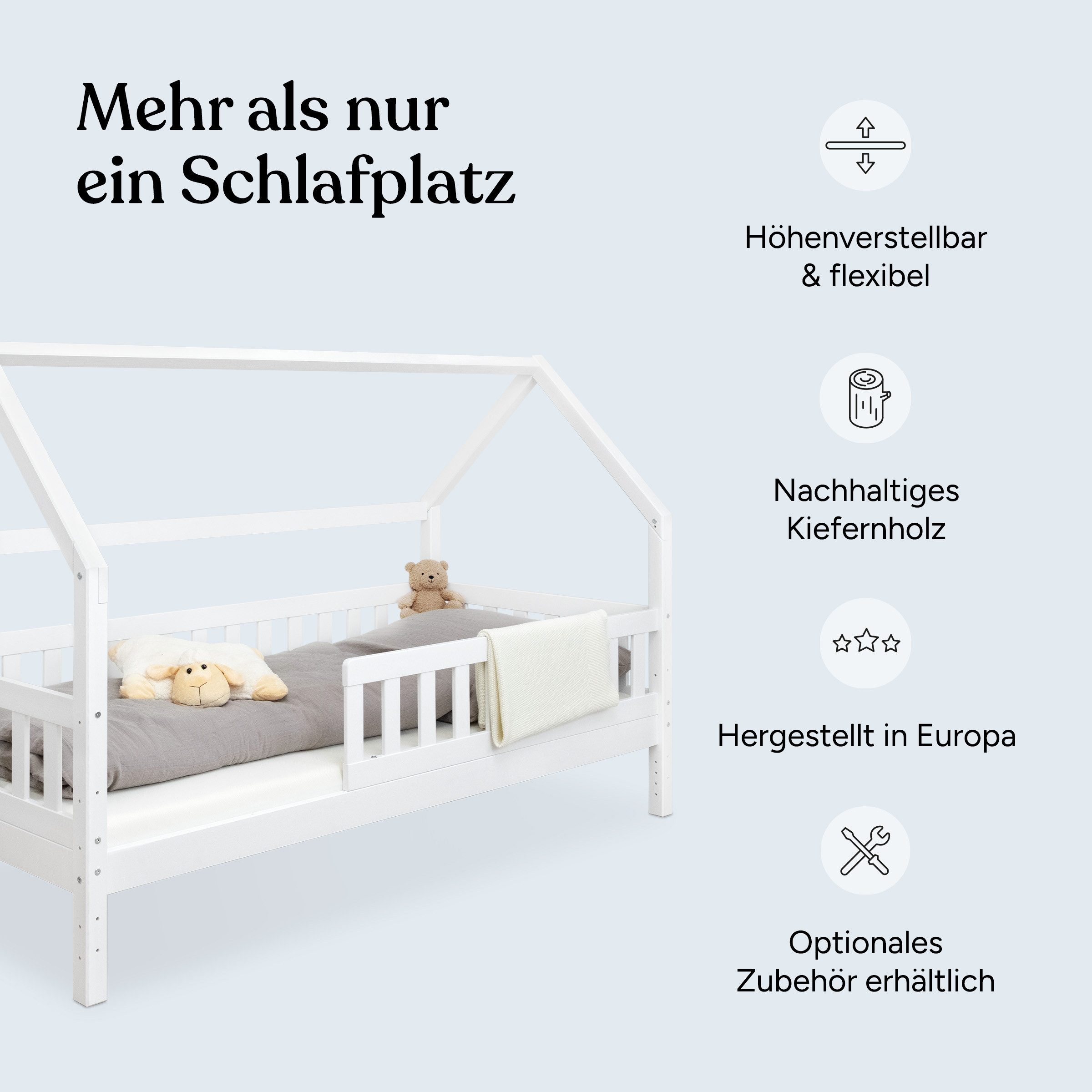 Ehrenkind Hausbett Lille aus massivem Kiefernholz günstig online kaufen