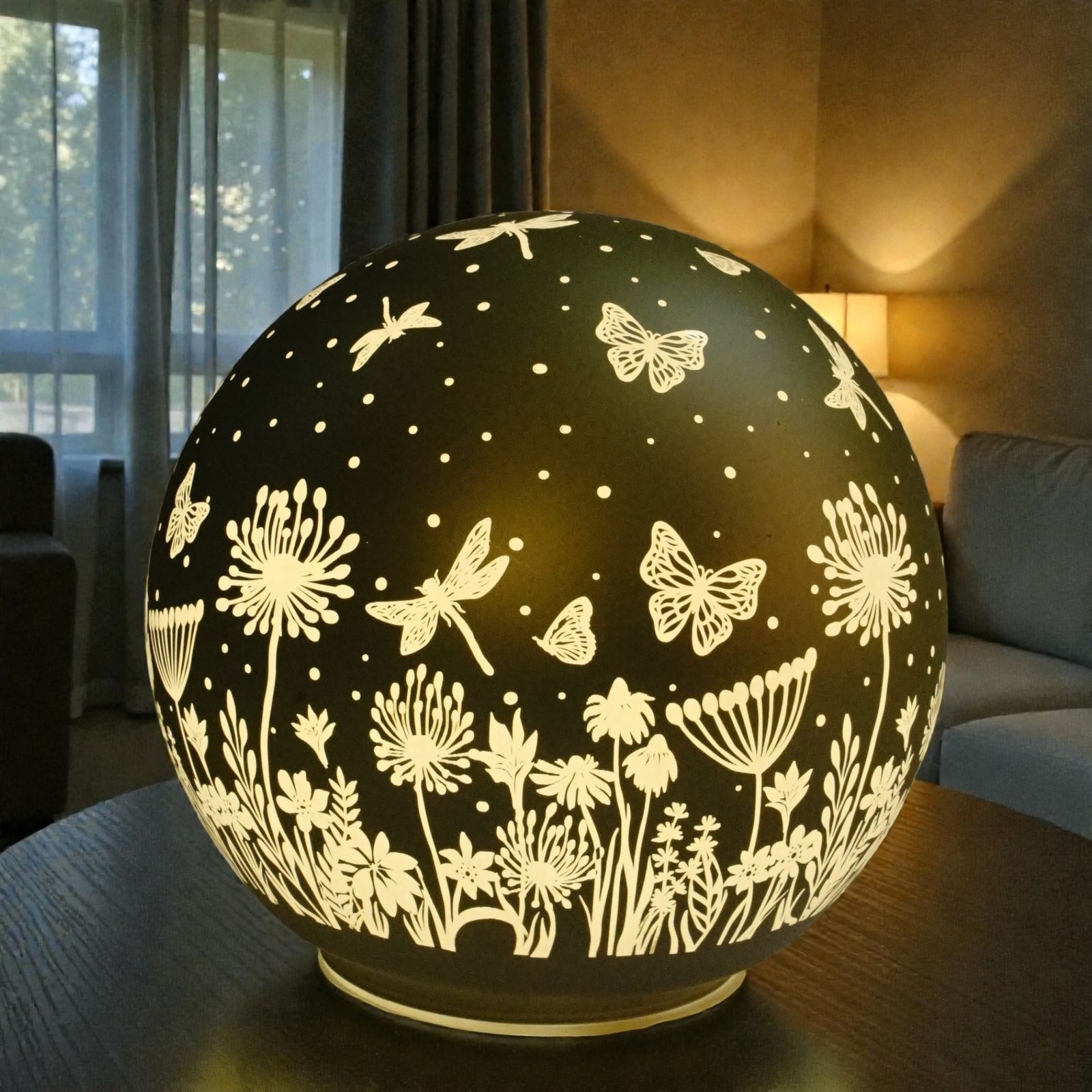 formano LED Dekolicht Deko Kugel Glas Peach Rosa 20cm matte Glasleuchte mit günstig online kaufen
