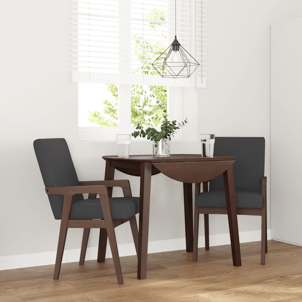 vidaXL Esszimmerstuhl Esszimmerstühle mit Kissen 2 Stk. Braun Massivholz Gummibaum (1 St)