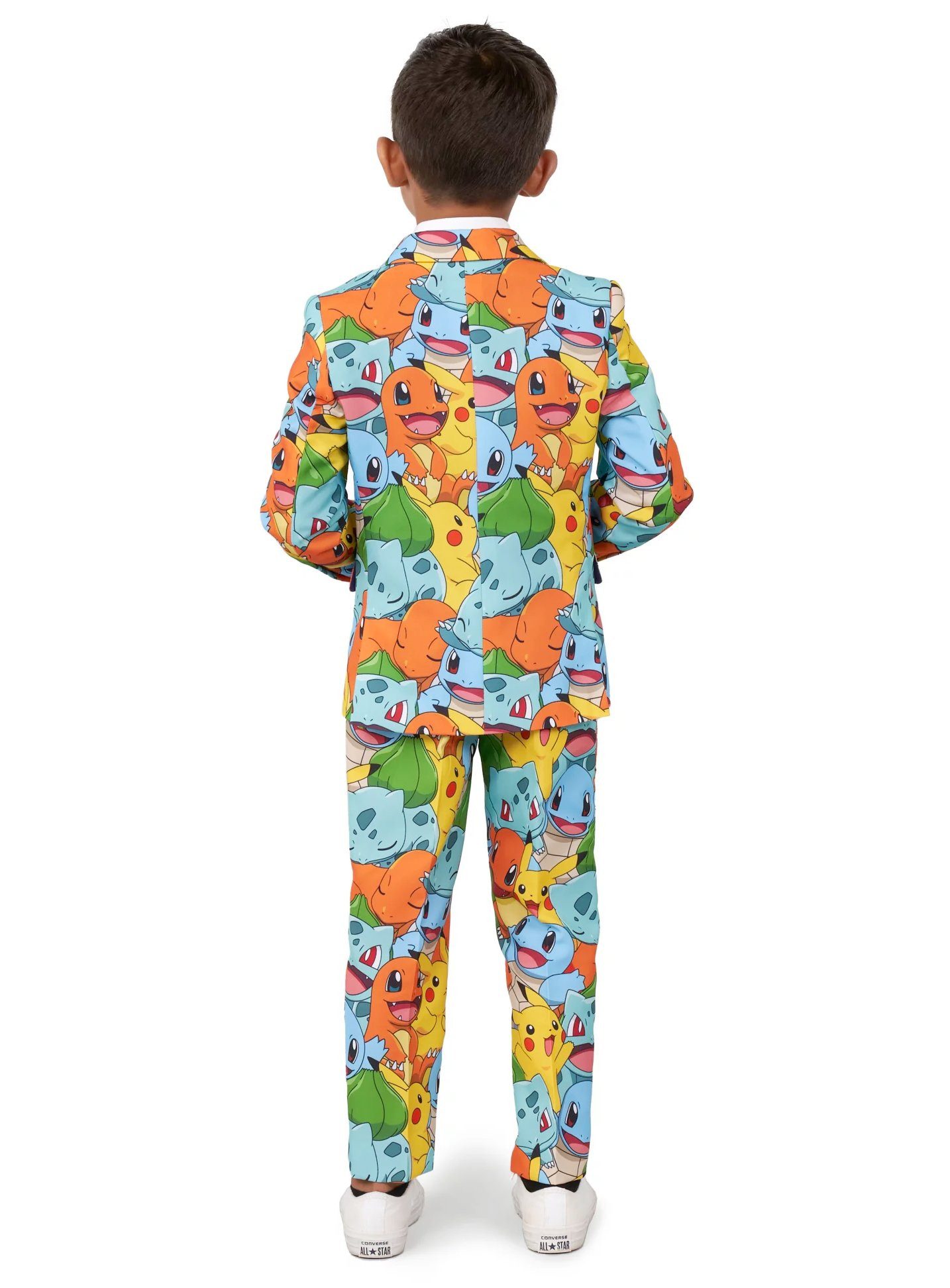 Opposuits Partyanzug Boys Pokémon - Kostüm Anzug für Karneval Halloween, Knallbunter Pokémon-Anzug mit Pikachu & Co.
