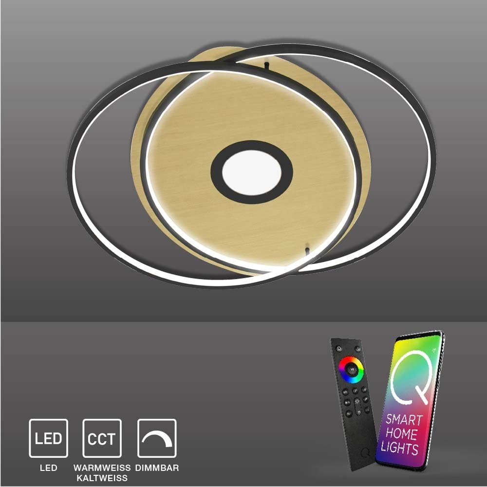 Paul Neuhaus Smarte LED-Leuchte LED Deckenlampe rund Q-AMIRA Smart Home, Smart Home, CCT-Farbtemperaturregelung, Dimmfunktion, Memoryfunktion, mit Leuchtmittel, Warmweiß bis Kaltweiß, CCT Lichtfarbwechsel, dimmbar Fernbedienung, APP