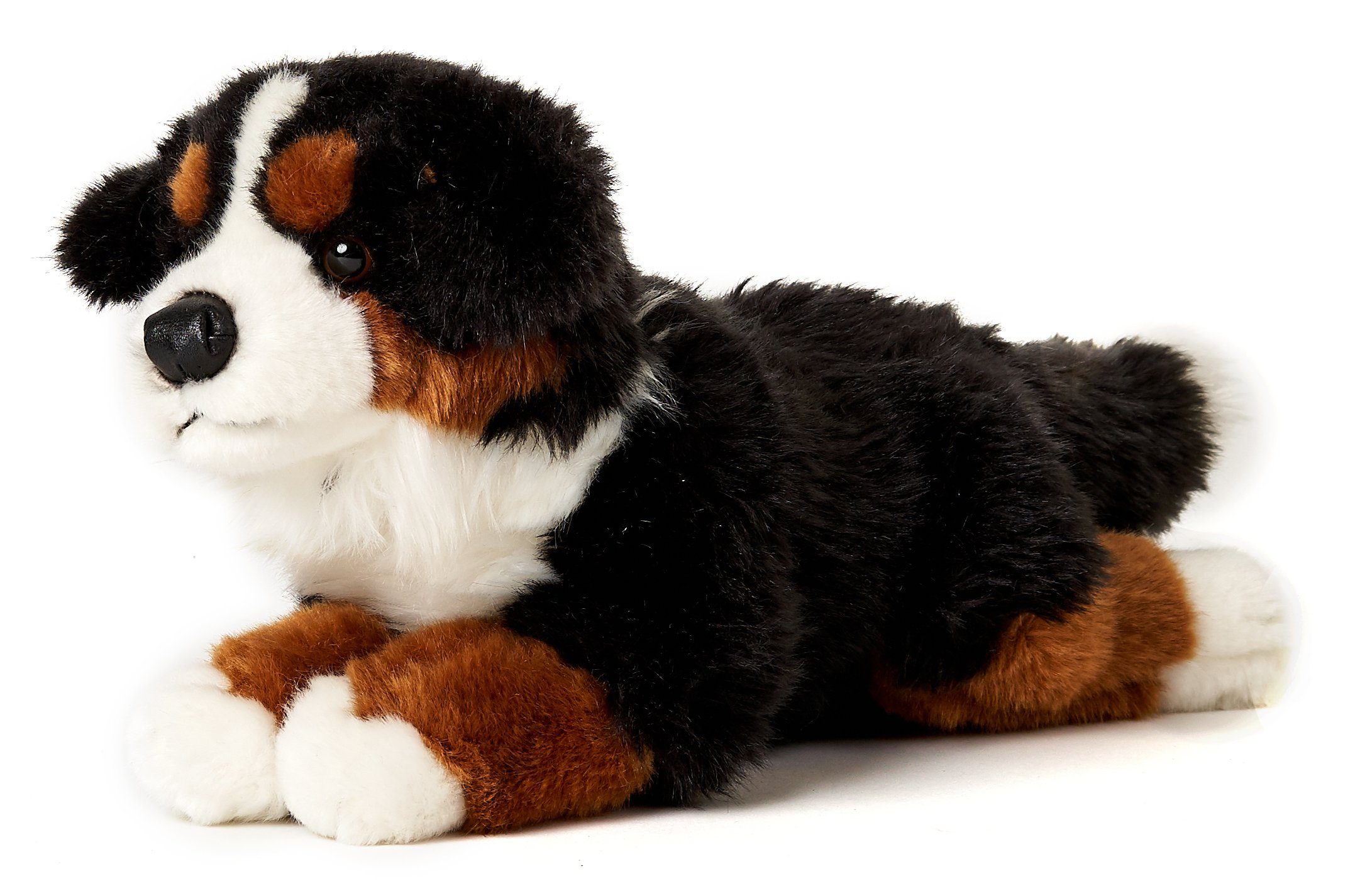 Uni-Toys Kuscheltier Berner Sennenhund, liegend - 38 cm (Länge) - Plüsch-Hund - Plüschtier, zu 100 % recyceltes Füllmaterial