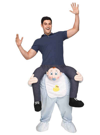 Fun World Kostüm Carry Me Kostüm Baby, Witziges Huckepack Kostüm für Männer und Frauen