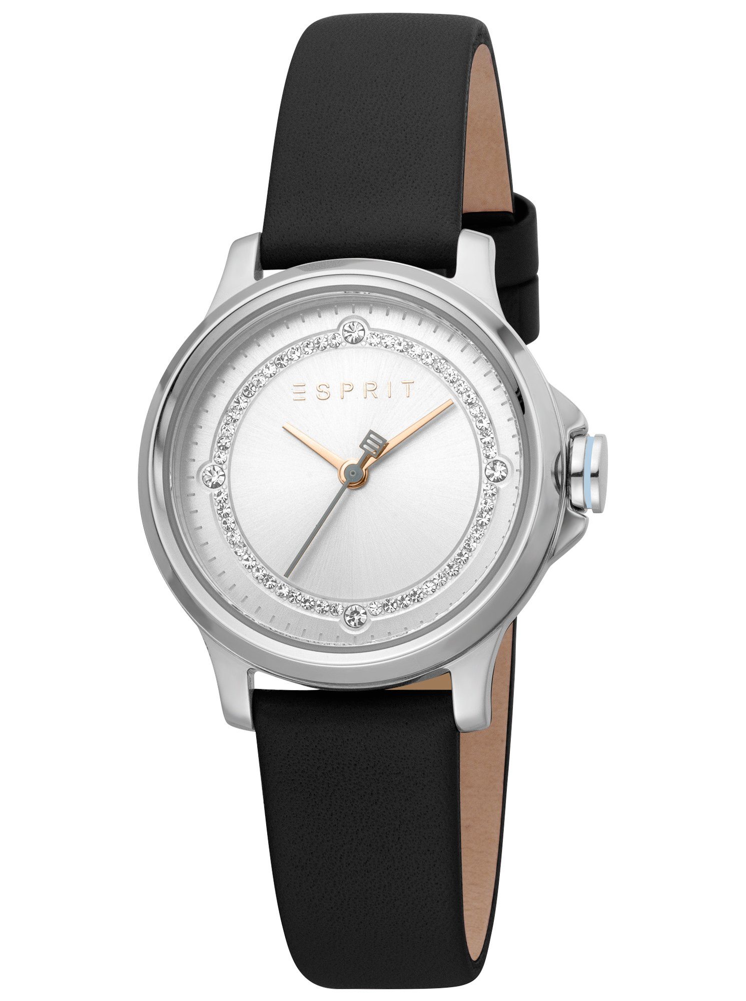 Esprit Quarzuhr ES1L144L0025 ES1L144L0025, Esprit ES1L144L0025 Bent Silver D. Blue Uhr Damenuhr Edelstahl schwarz