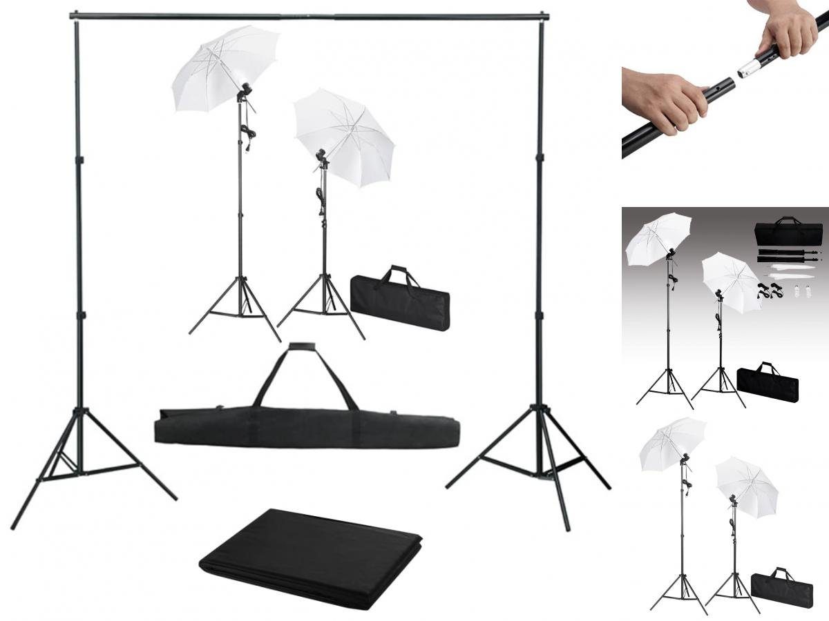 vidaXL Fotohintergrund Fotostudio Set mit Hintergrund Leuchten und Schirmen