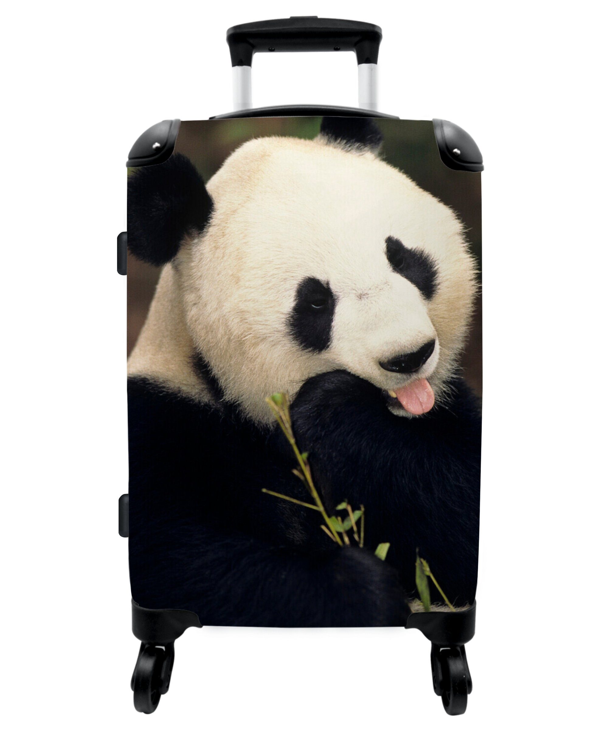 NoBoringSuitcases.com© Koffer 67x43x25cm Wildtiere - Panda - Porträt - Kind, 4 Rollen, Aufgabegepäck Trolley Rollkoffer Große Reisekoffer mit 4 Rollen -