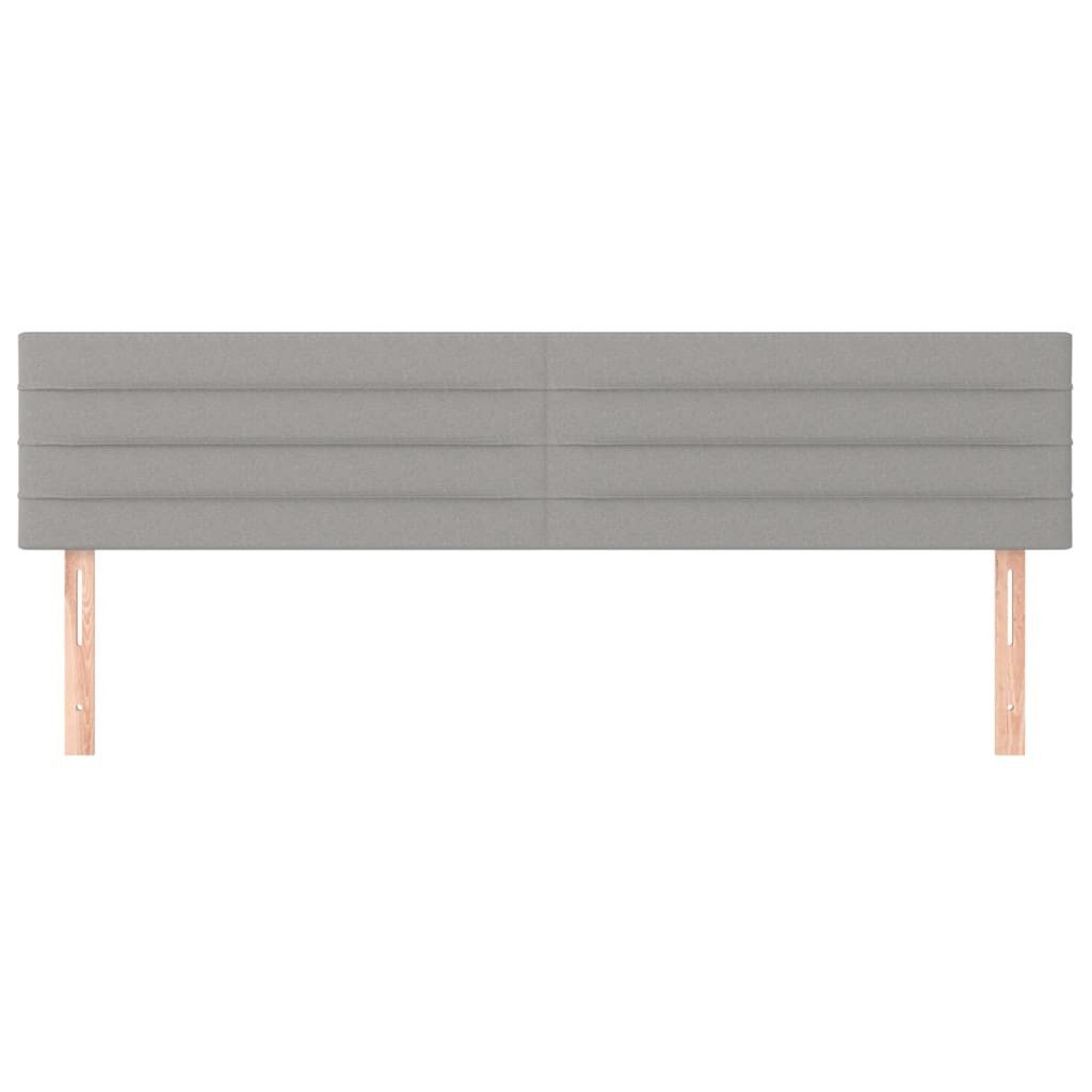 vidaXL Bett Kopfteile Hellgrau 200x5x78/88 cm Stoff (1-tlg)