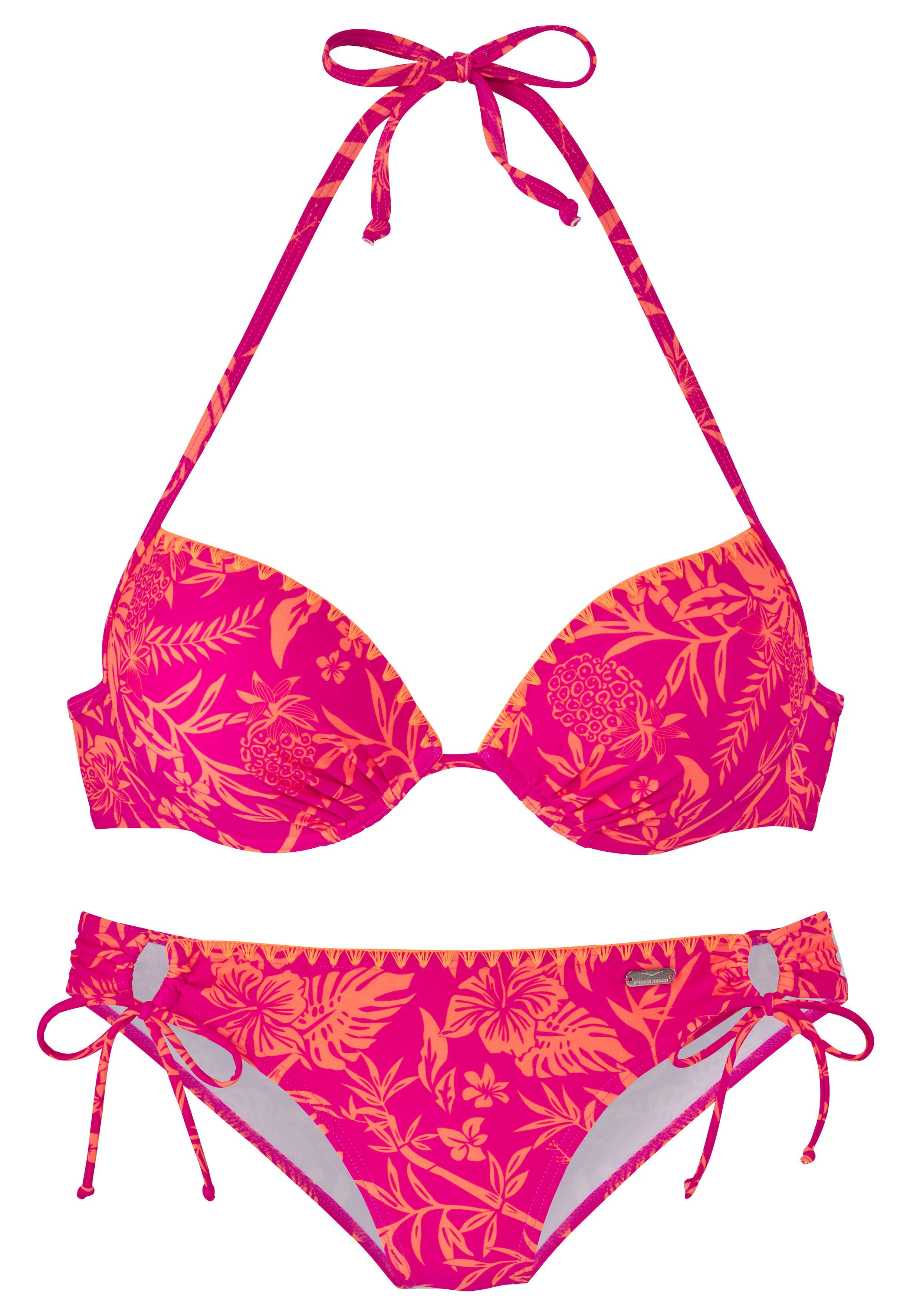 Venice Beach Push-Up-Bikini Kensi mit Kontrasthäkelkante günstig online kaufen