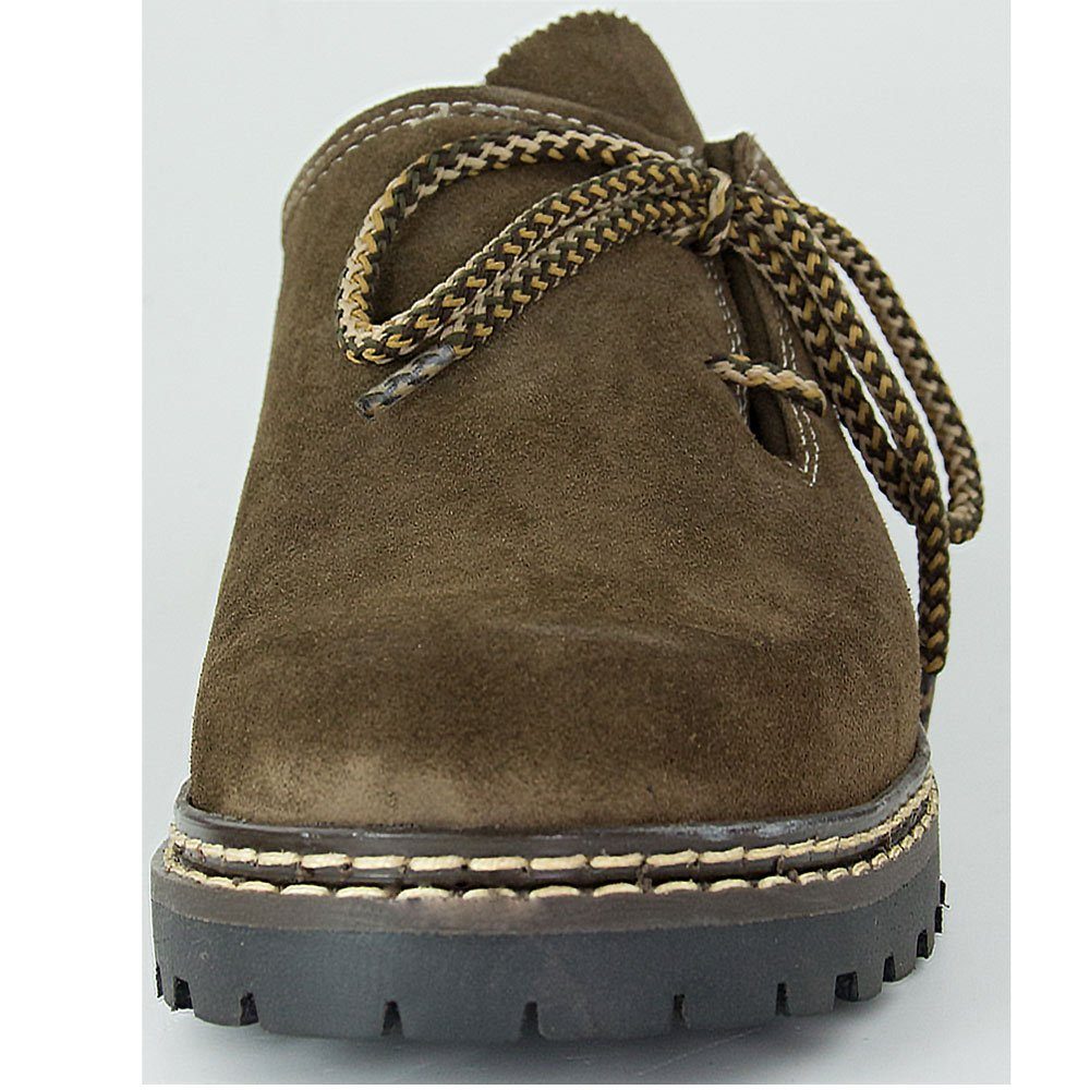 Maddox Herren Leder Haferlschuhe "Altdorf" - Velour Holz, Trachten Mode Schnürschuh