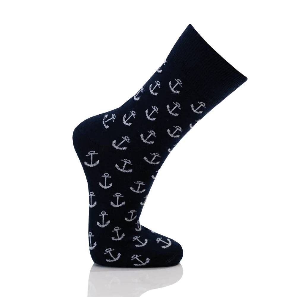 HomeOfSocks Socken Maritime, Trendige Anker Socken Weiche Maritime Baumwollsocken mit Kuscheliger Passform Und Hohem komfort Navy