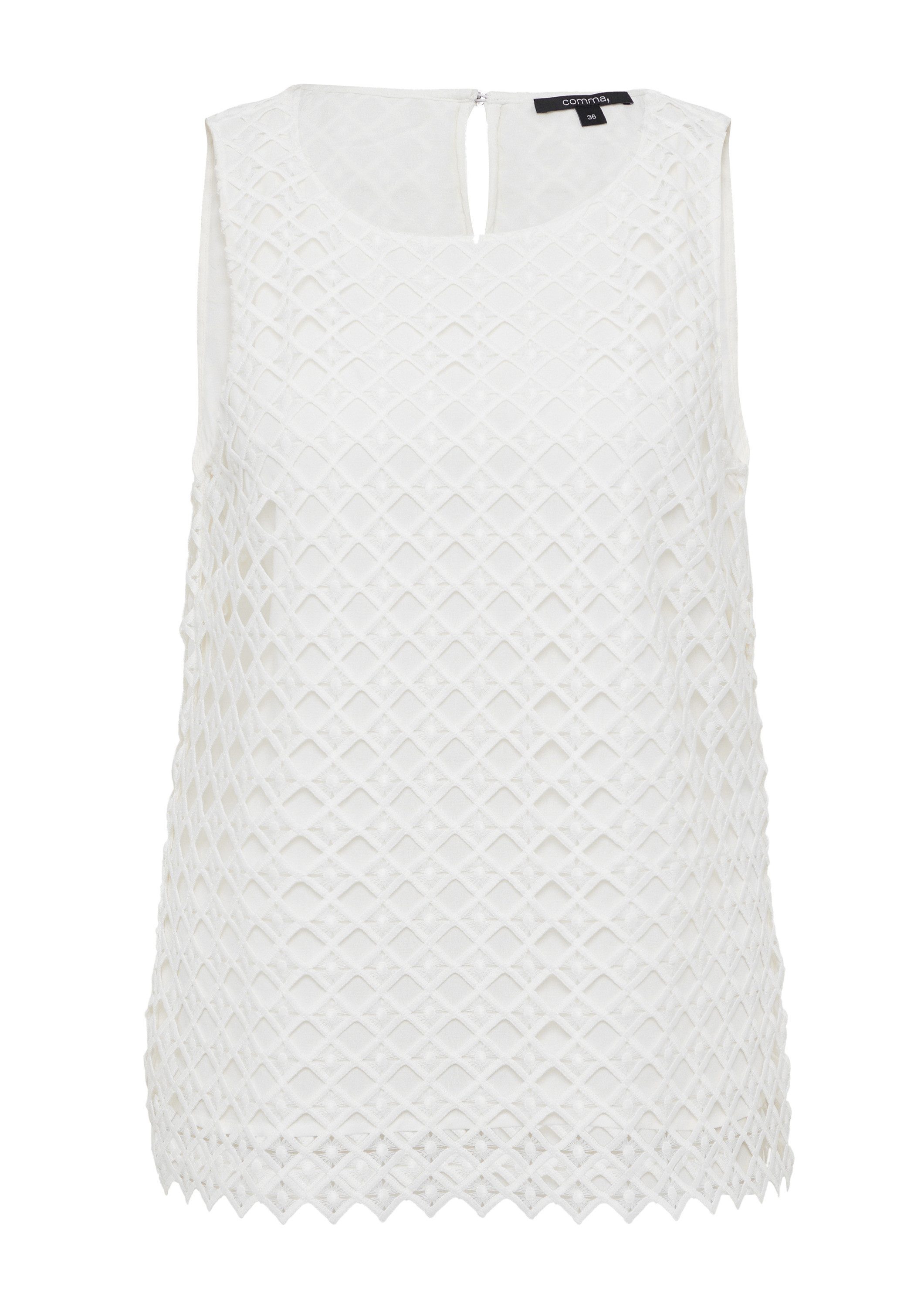 comma Blusentop Bluse Elegantes Blusentop aus Spitze