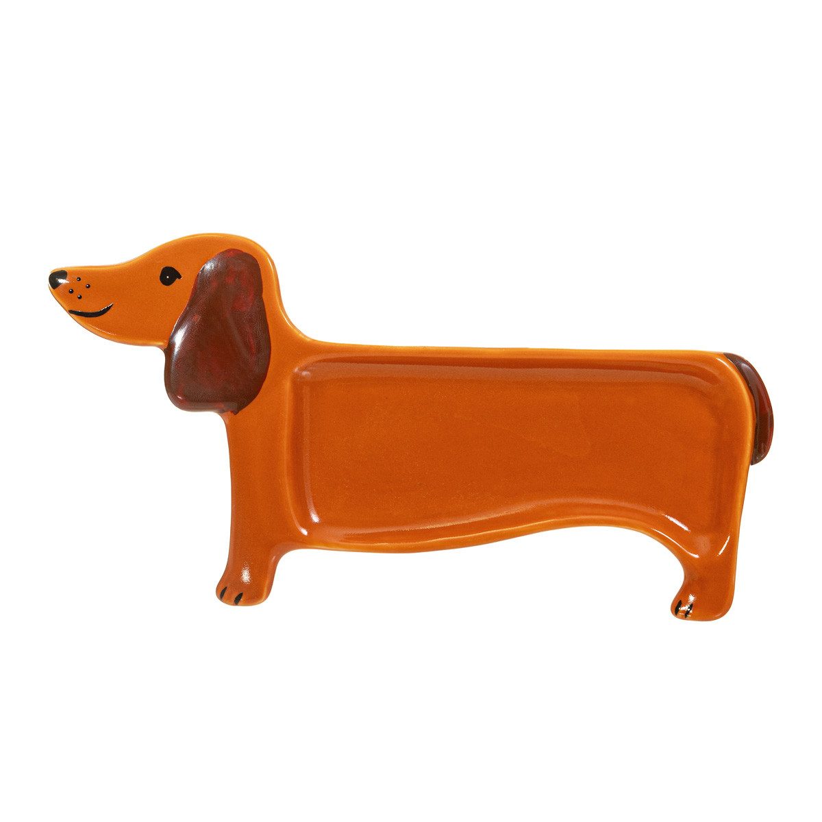 Sass & Belle Schmuckablage Dackel (Porzellan, 1 St., Sausage Dog), Hund, braun, ca. 17 x 8,5 x 1 cm