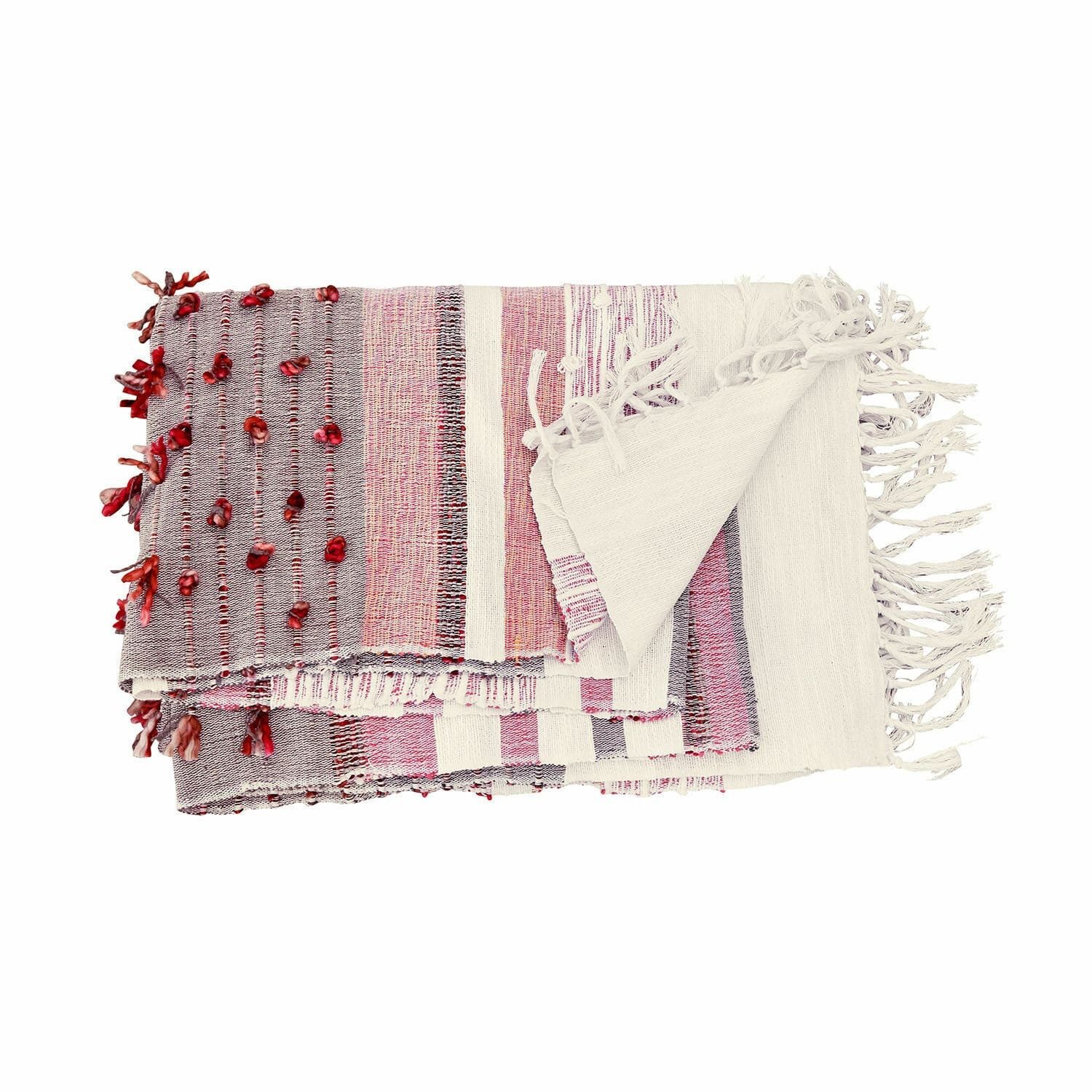 Tagesdecke Plaid Yazmira creme/rosa