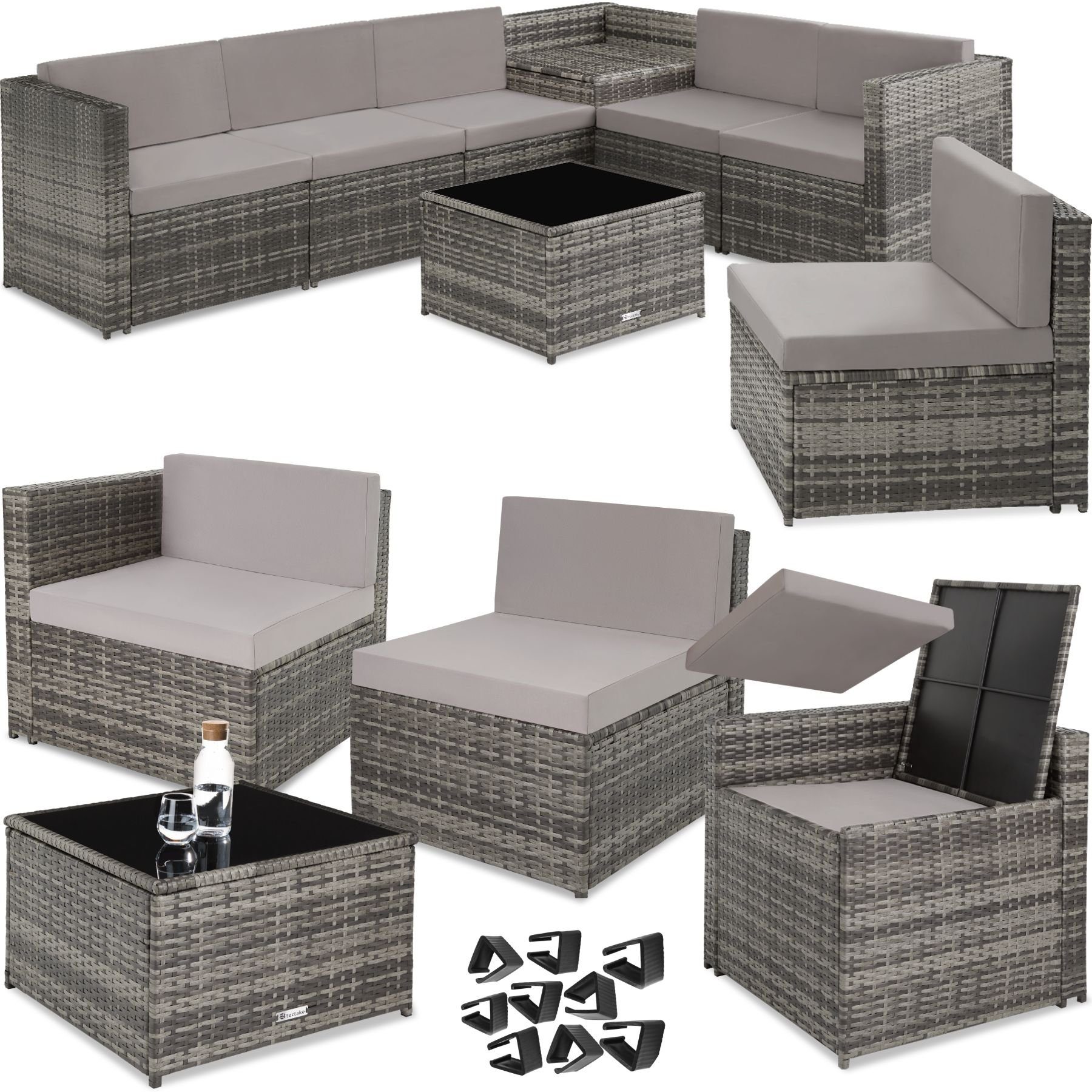 tectake Loungeset Verona, (Set, 8-tlg)