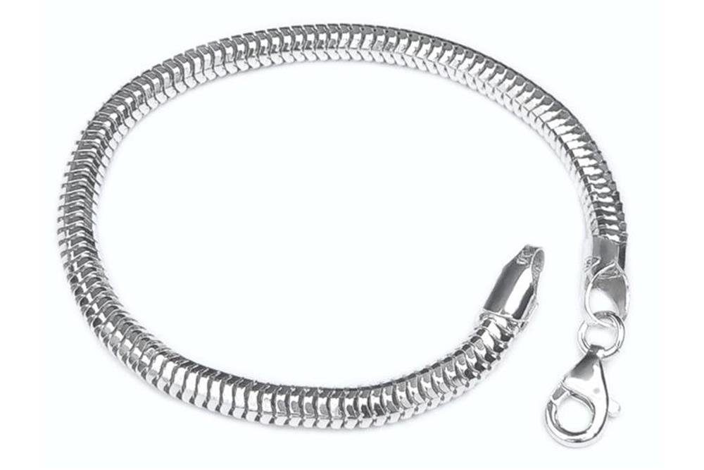 Silber, Silberarmband 925 achtkant Armband, - Schlangenkette Silberkettenstore 5mm wählbar Länge