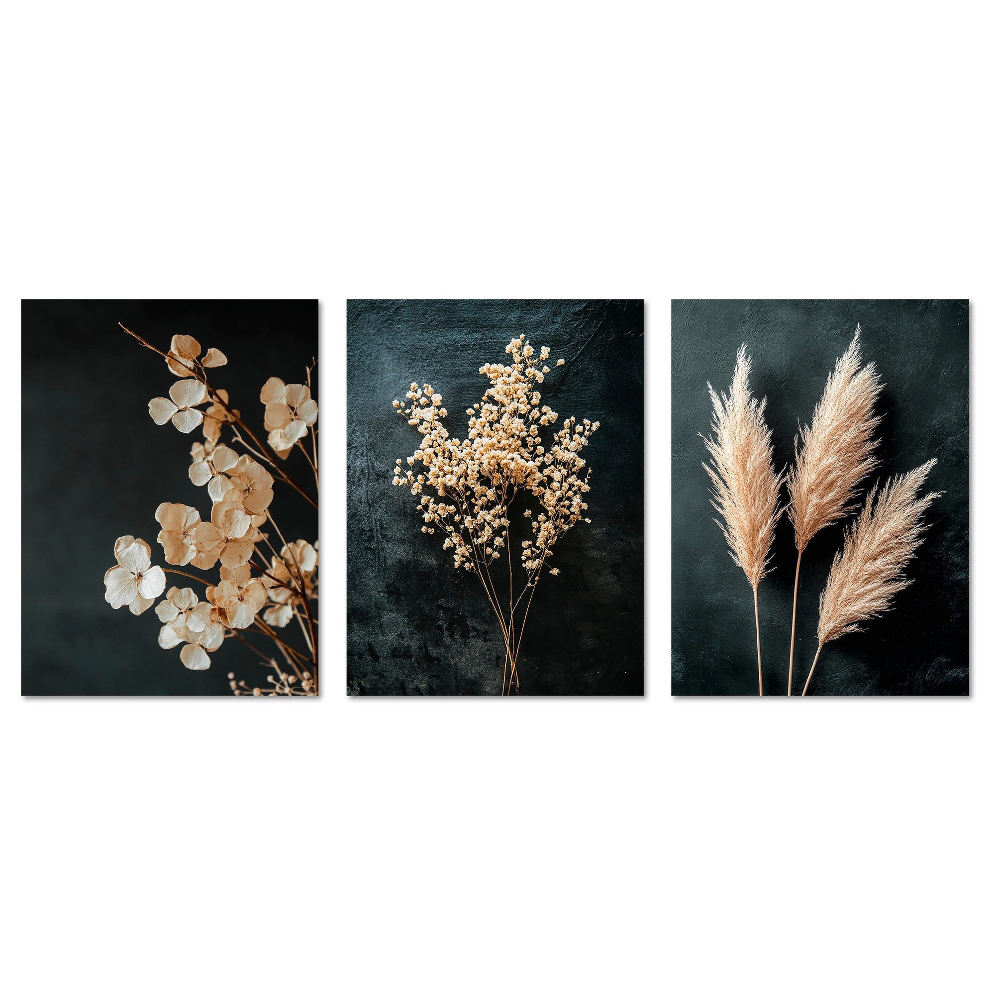 ARTFAVES Bilder-Collage Poster Set - Dark Flowers 1 - 3 Deko Wandbilder Tro günstig online kaufen