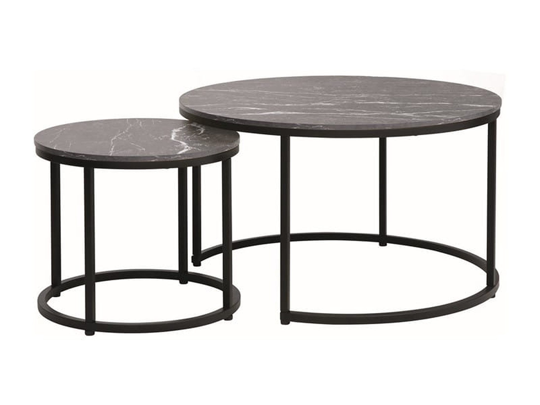 designimpex Couchtisch Design Wohnzimmertisch 2er Set Couchtisch GD-111 rund Tisch