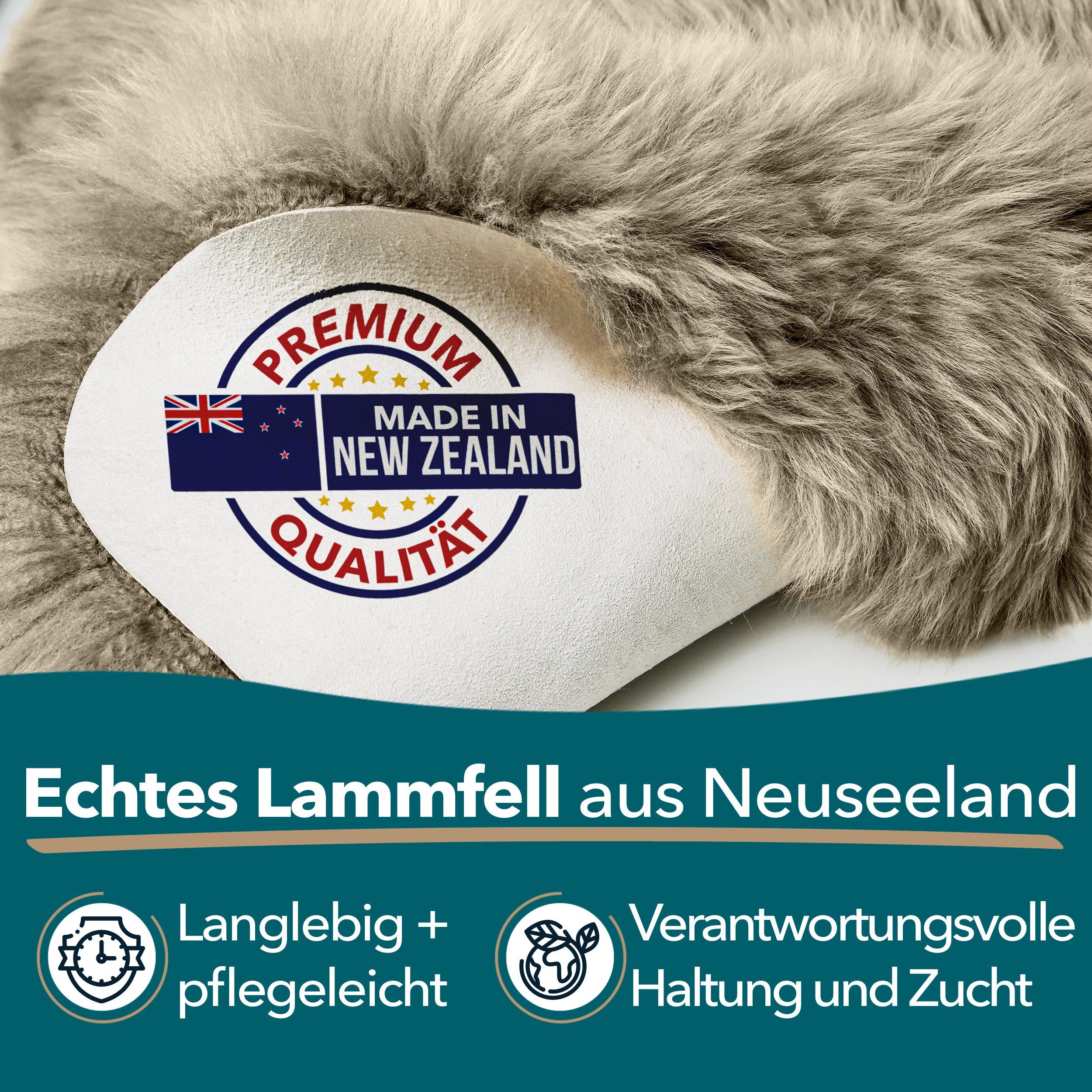 Kubus Fellteppich Echtfell Willow, Echtfell