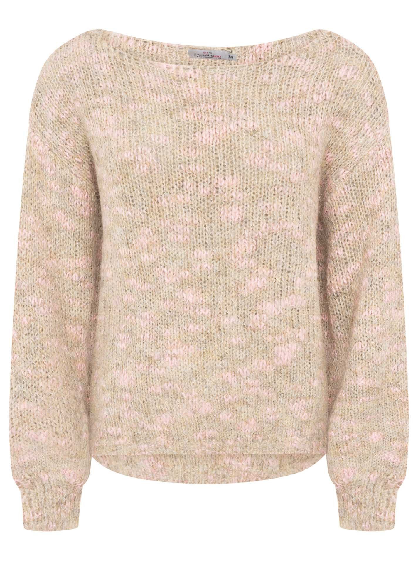 Zwillingsherz Longpullover Oversize Pullover Space Dye