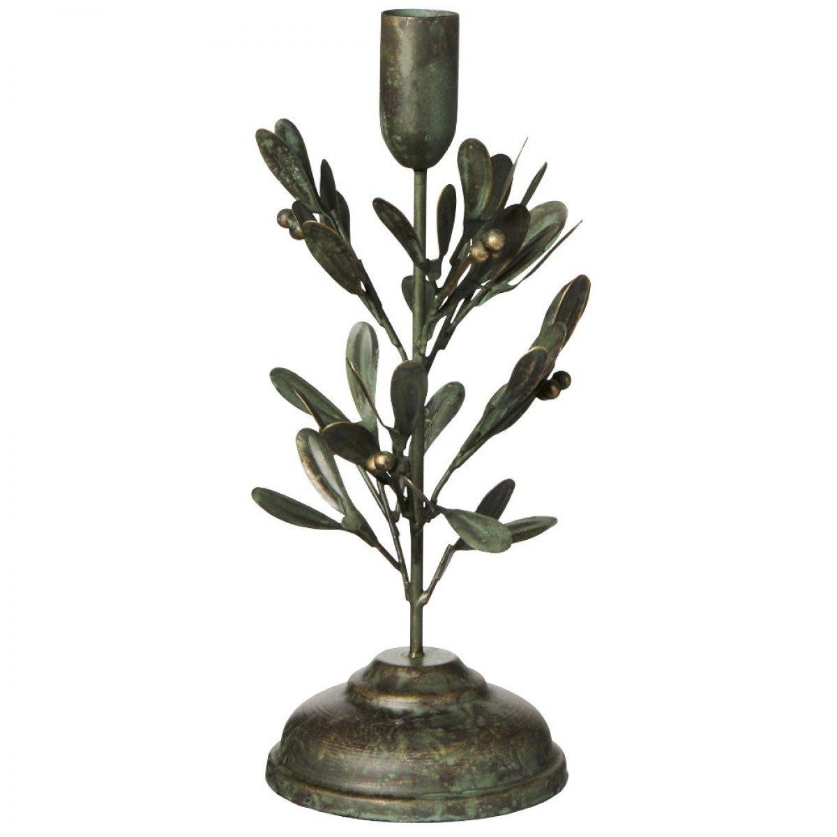 Ib Laursen Windlicht Ib Laursen Kerzenhalter mit Mistelblättern (24x9,4cm)