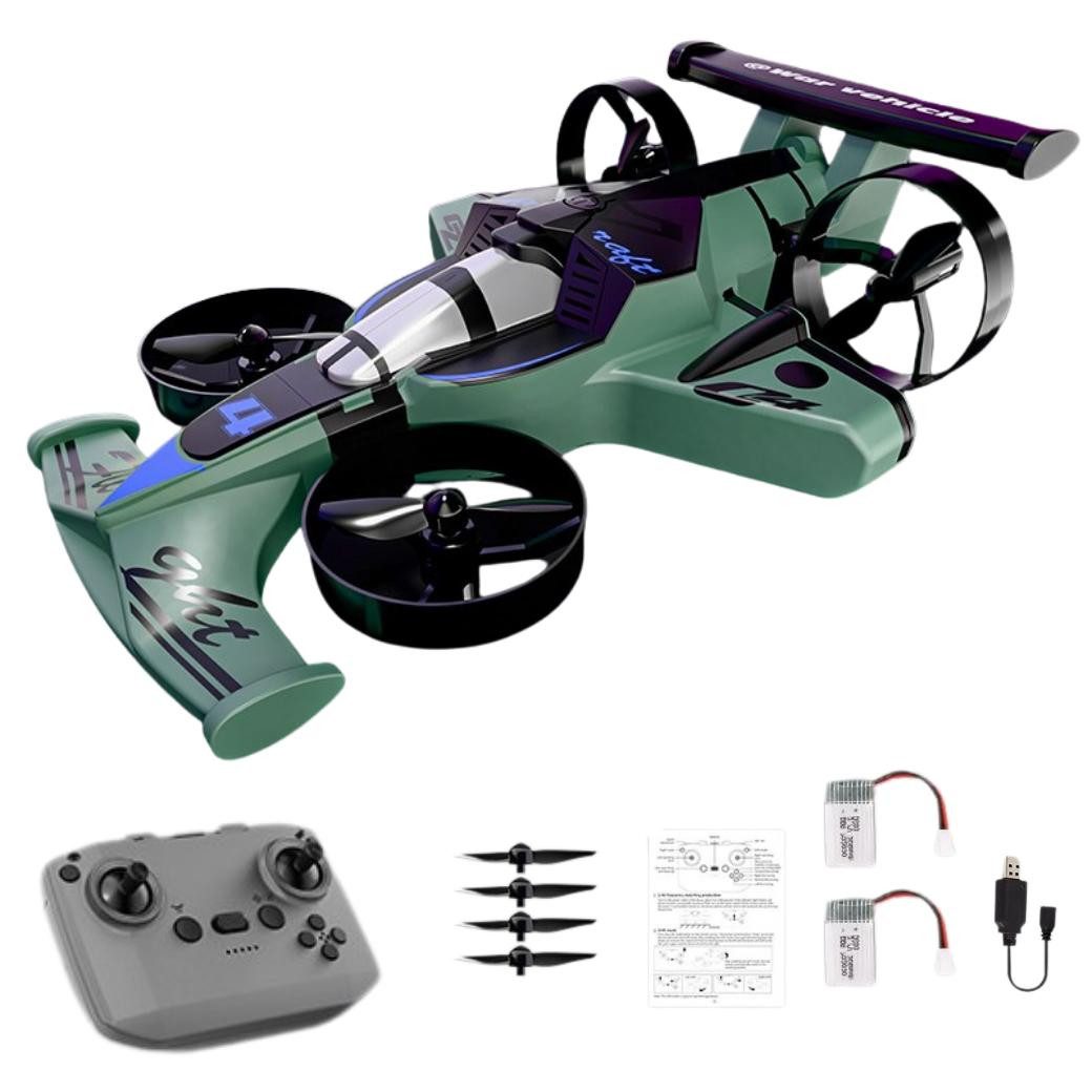 Goldstern-Tech RC-Quadrocopter (RC Formula Hybrid, 2-in-1 Drift- & Flugfahrzeug), Headless-Modus, 360°-Stunts und Funksteuerung