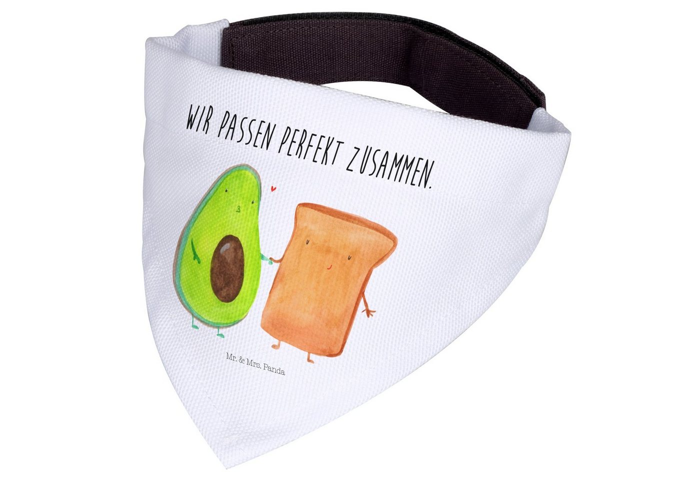 Thumbnail - Mr. & Mrs. Panda Hundefliege Avocado Toast - Weiß - Geschenk, Pärchen, Halstuch, Hundehalstuch, Ho, Polyester, Handgefer...