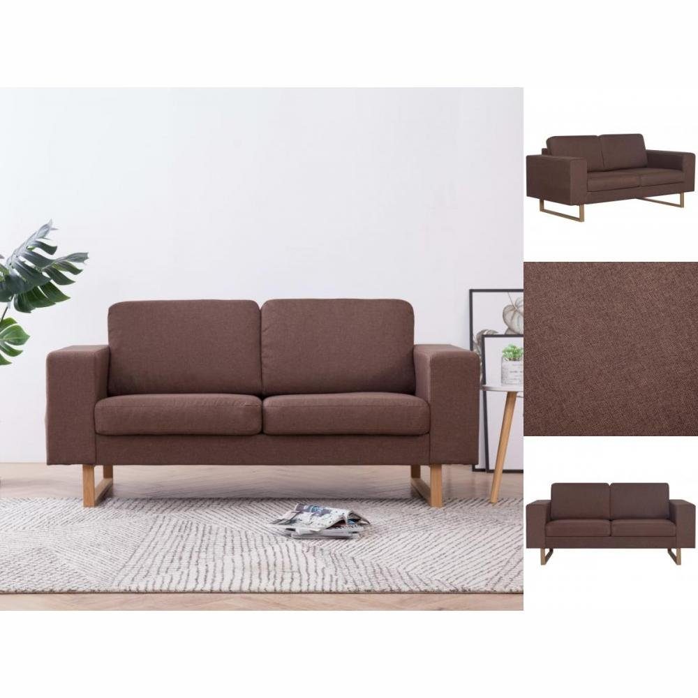 vidaXL Sofa 2-Sitzer-Sofa Stoff Braun Couch