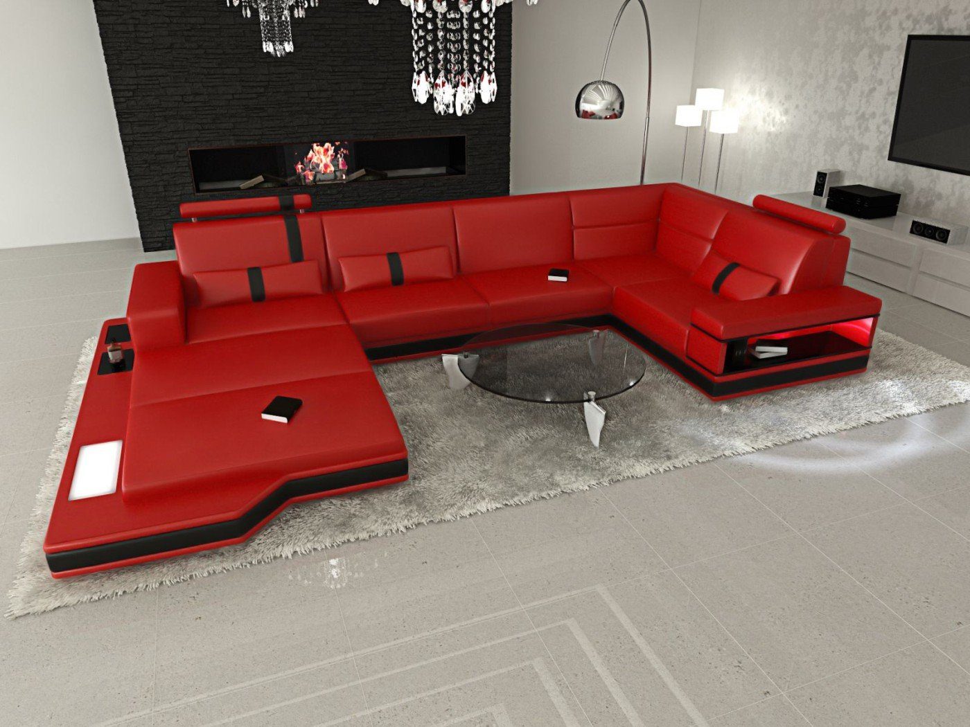 Sofa Dreams Wohnlandschaft Ledersofa Ledercouch Messana günstig online kaufen
