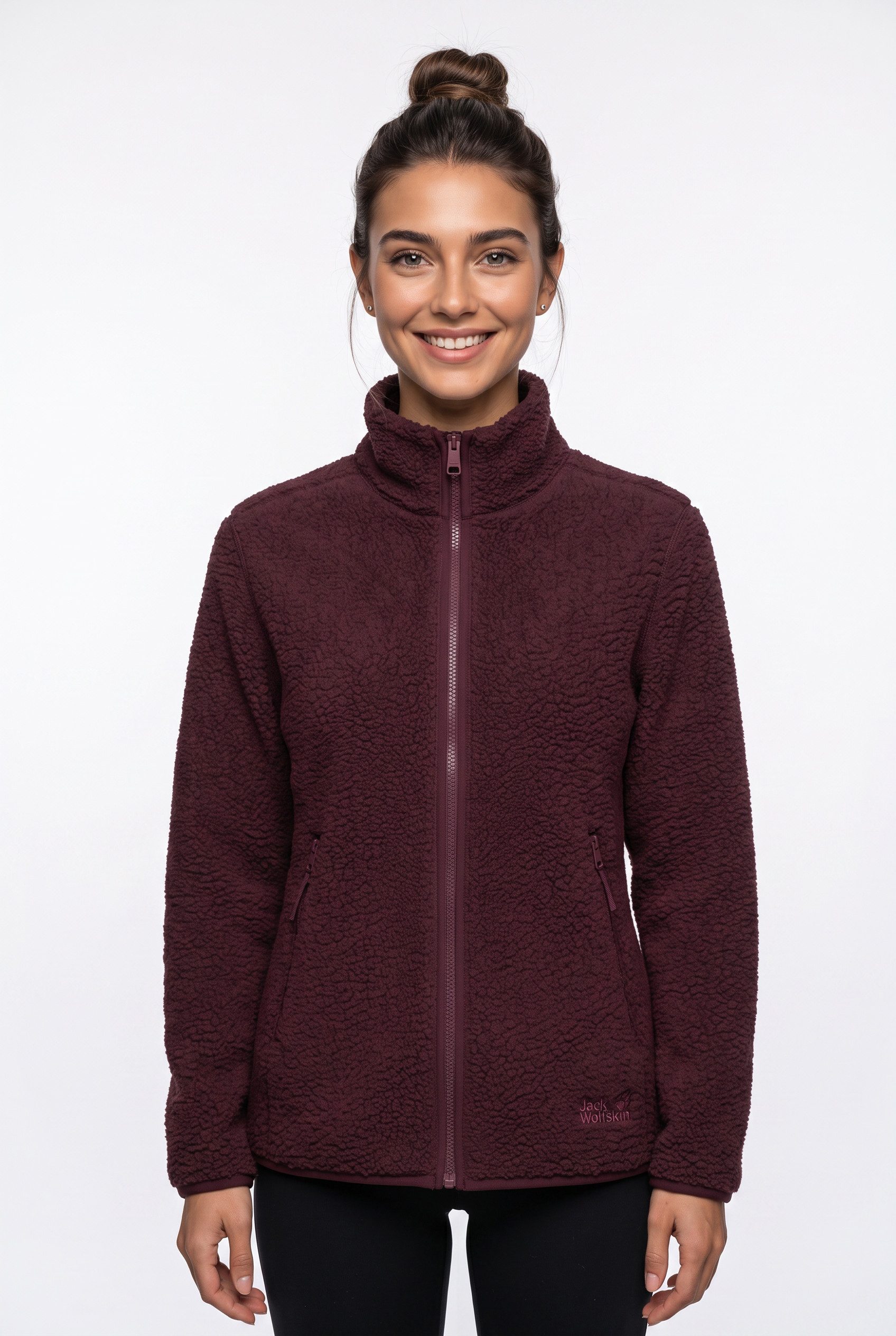 Jack Wolfskin Fleecejacke HIGH CURL JKT W mit durchgehendem Reißverschluss, aus Sherpa Fleece, atmungsaktiv