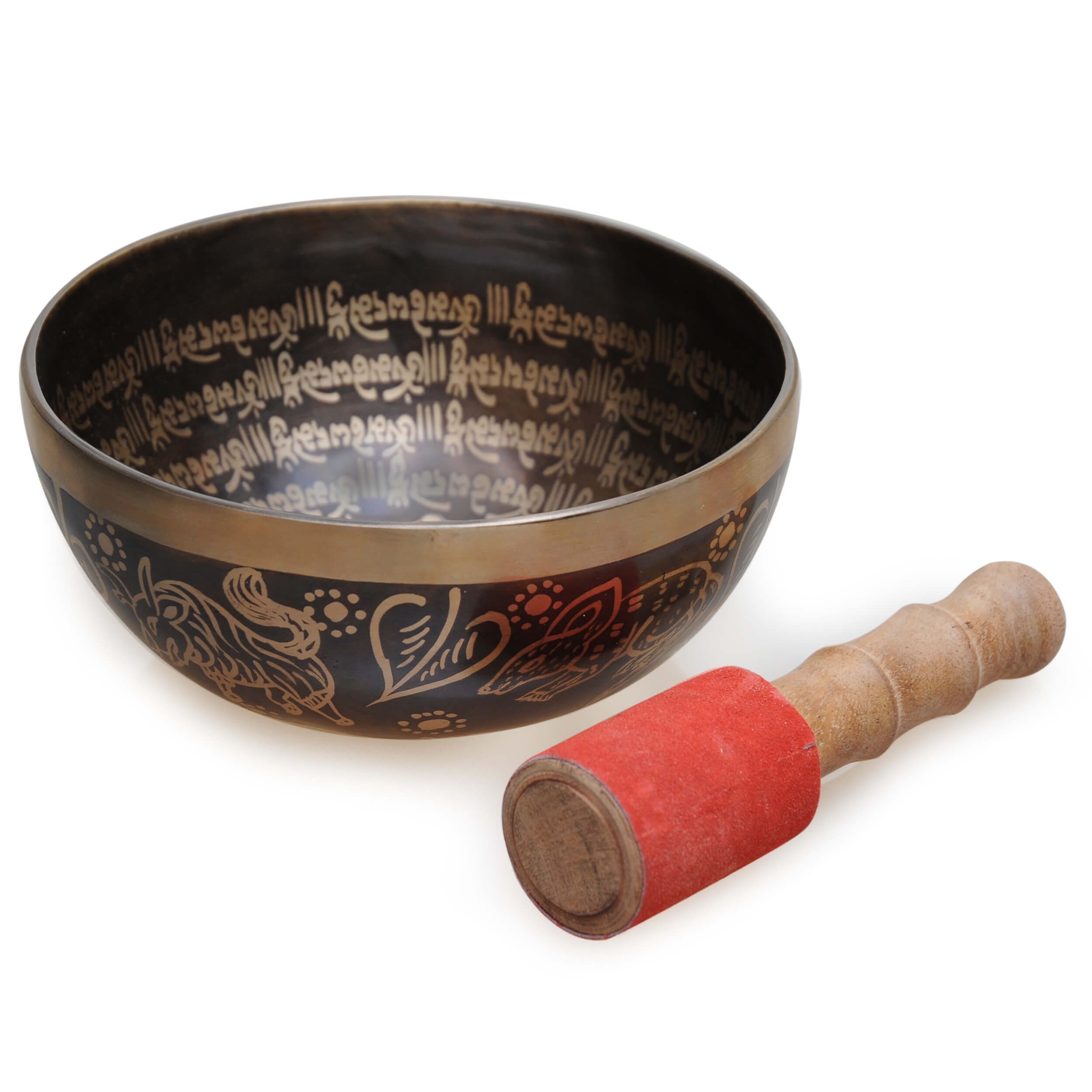 Yogishop Klangschalen Klangschale „Buddha“, Ø ca. 20 cm,Standard, 1-St., Standard, Wohlklingende Metallklangschale.