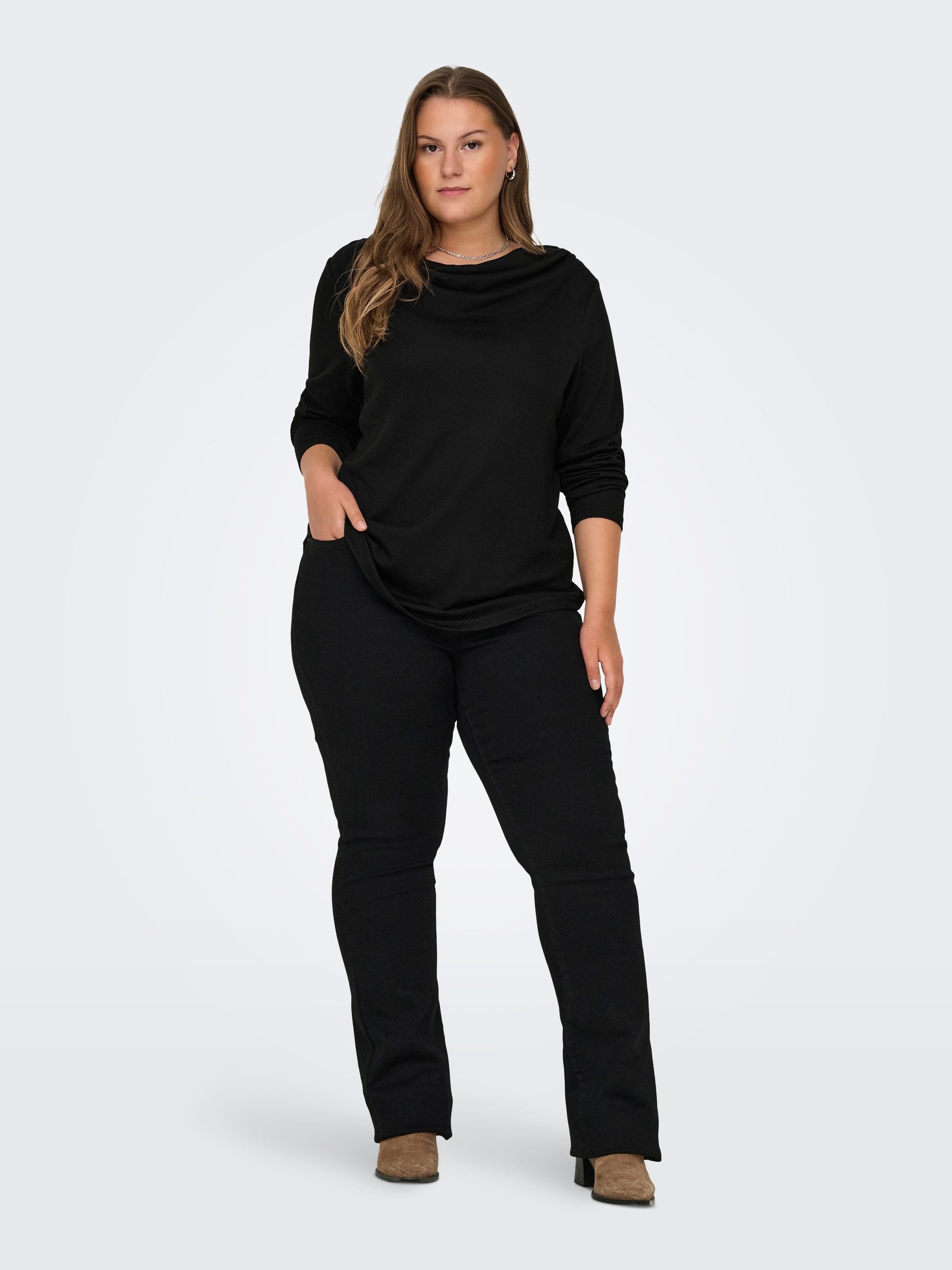 ONLY CARMAKOMA Blusenshirt Plus Size V-Ausschnitt günstig online kaufen